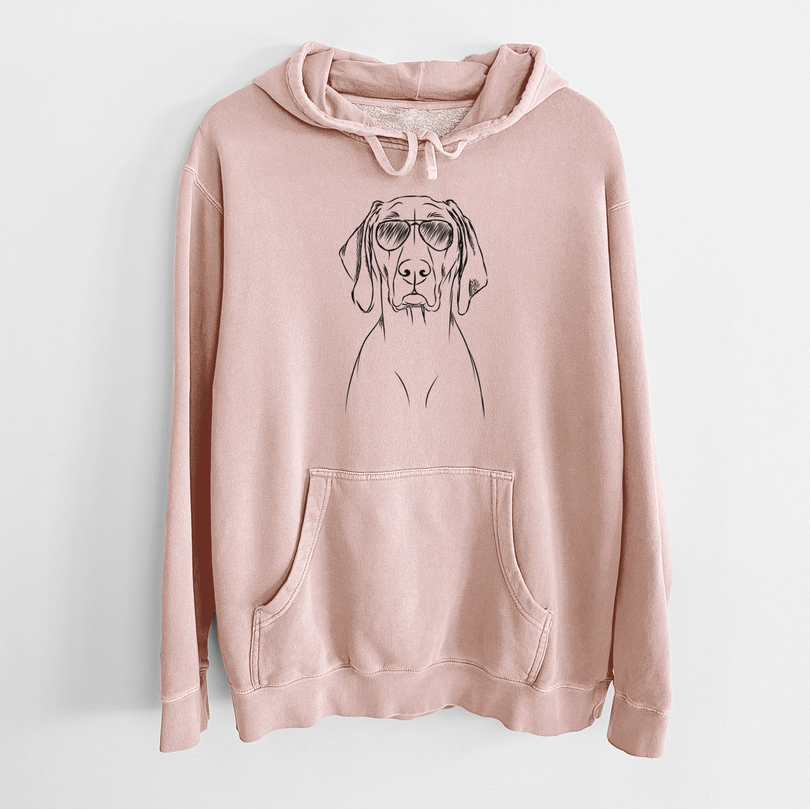 Aviator Flint the Weimaraner - Unisex Pigment Dyed Hoodie - Image 6