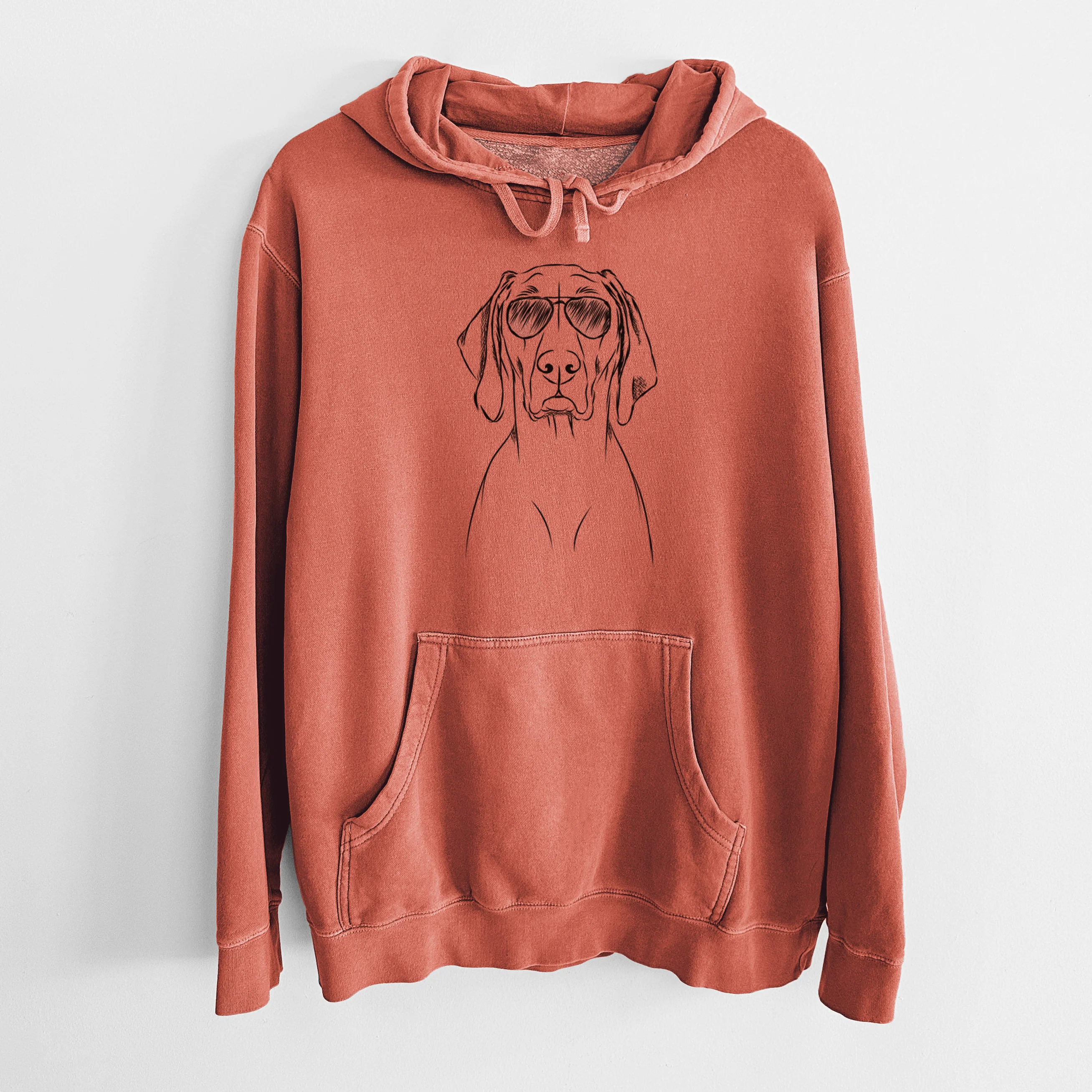 Aviator Flint the Weimaraner - Unisex Pigment Dyed Hoodie - Image 8