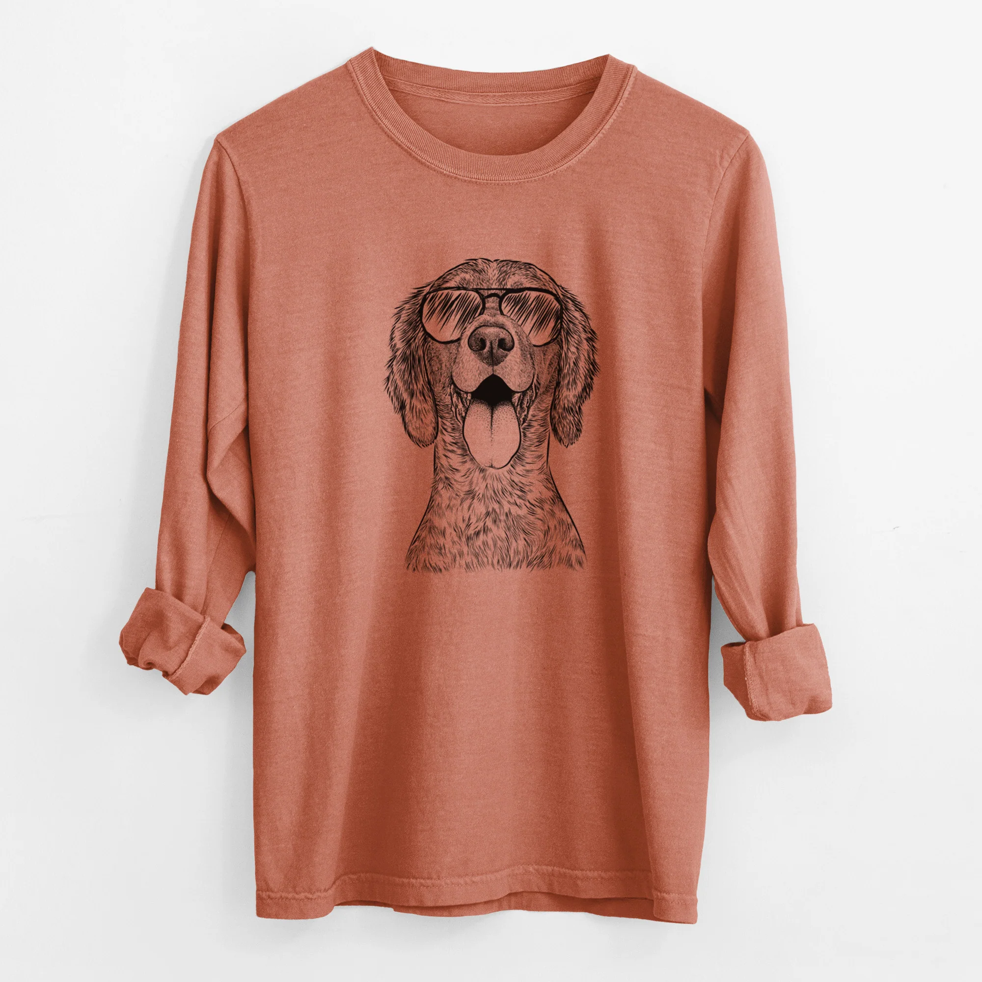 Aviator Freddy the English Setter - Men's Heavyweight 100% Cotton Long Sleeve - Image 13
