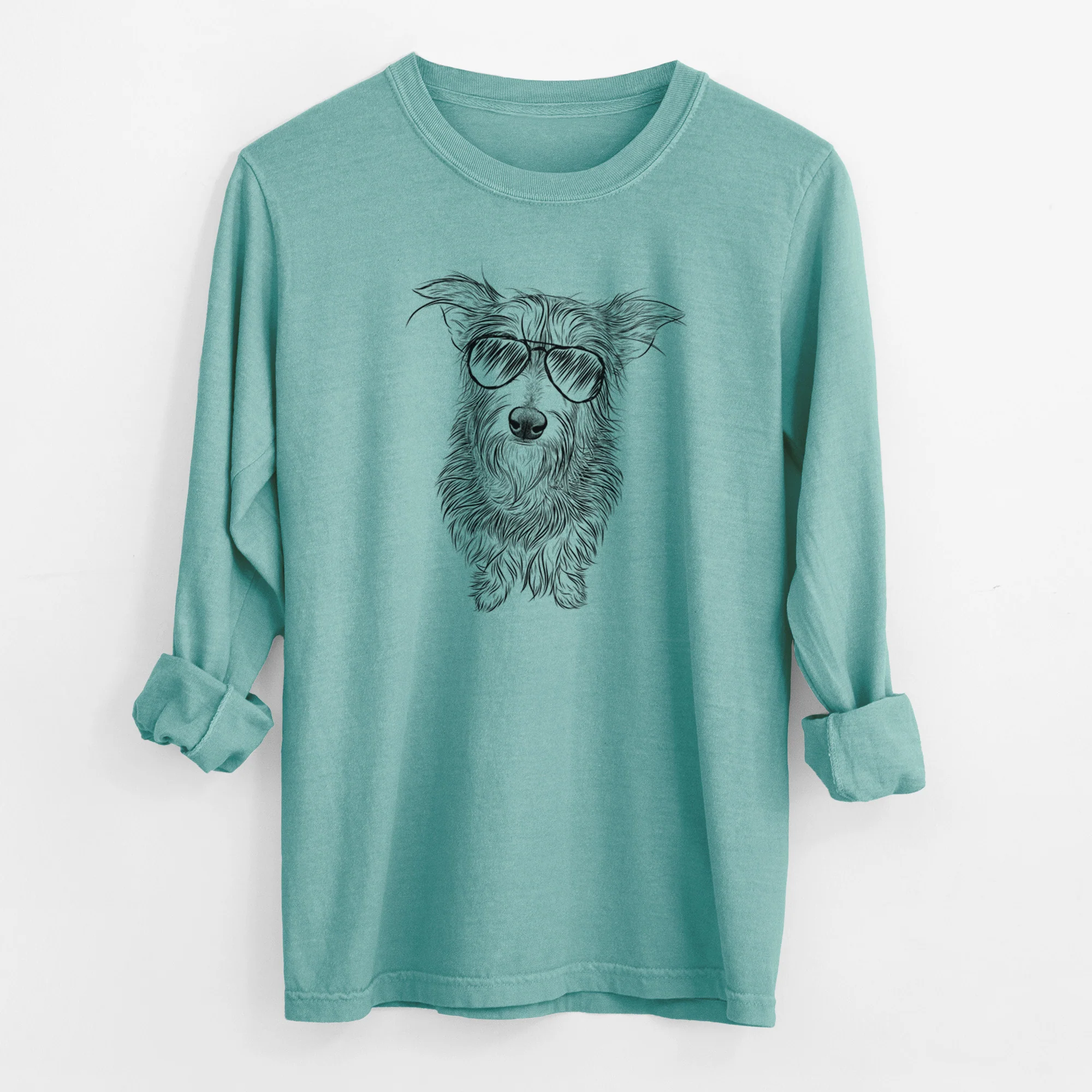 Aviator Frida Doggo the Rescue Terrier Mix - Men's Heavyweight 100% Cotton Long Sleeve - Image 8