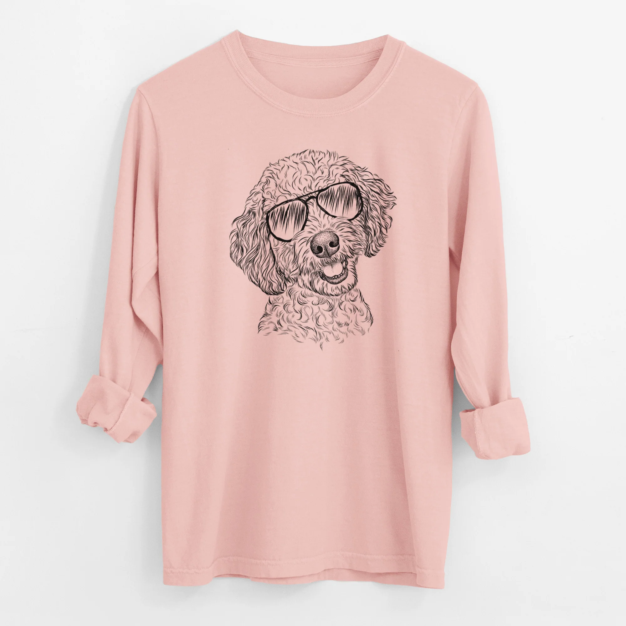 Aviator Gizmo the Goldendoodle - Men's Heavyweight 100% Cotton Long Sleeve - Image 12