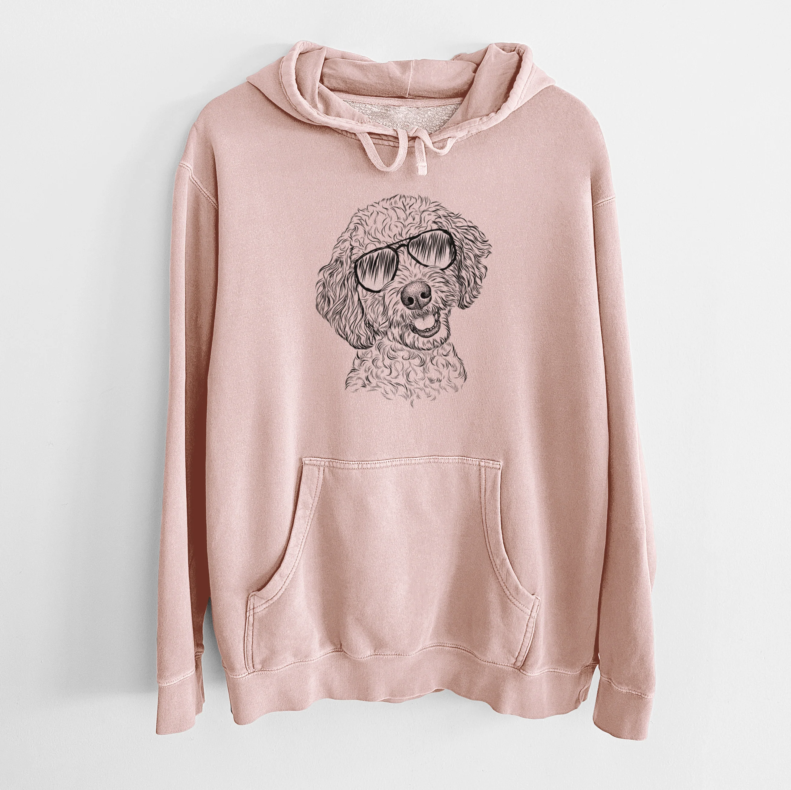 Aviator Gizmo the Goldendoodle - Unisex Pigment Dyed Hoodie - Image 6