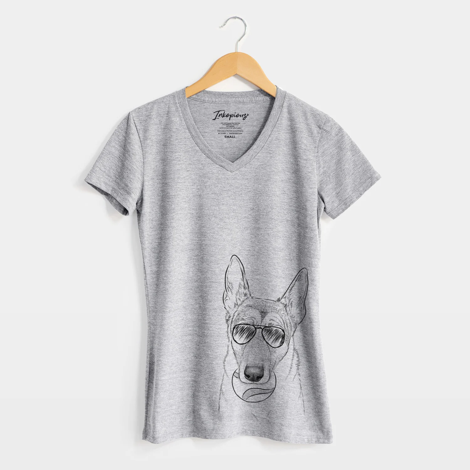 Aviator Greta the German Shepherd - Women's V-neck Shirt