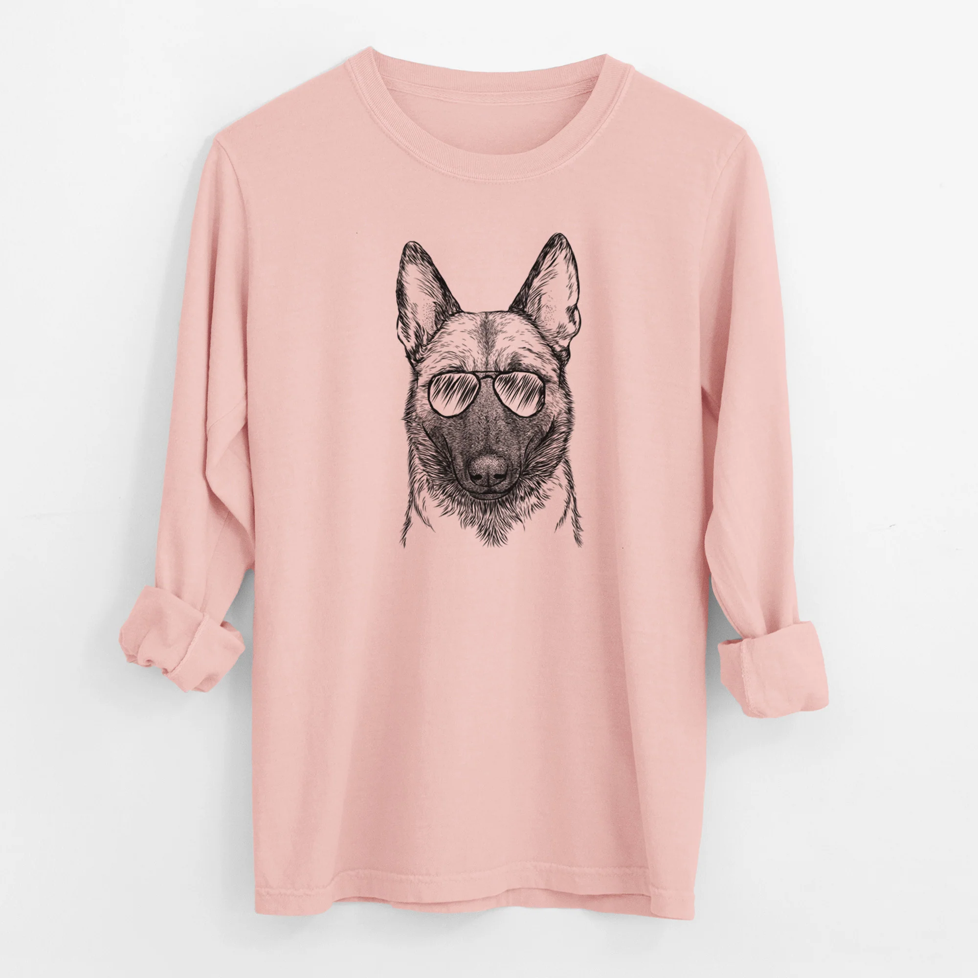 Aviator Gunther the Belgian Malinois - Men's Heavyweight 100% Cotton Long Sleeve - Image 12