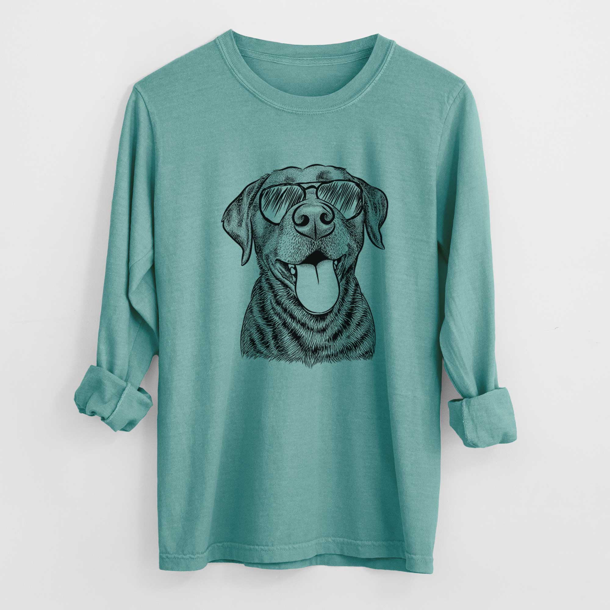 Aviator Gwen the Labrador Retriever - Men's Heavyweight 100% Cotton Long Sleeve - Image 9