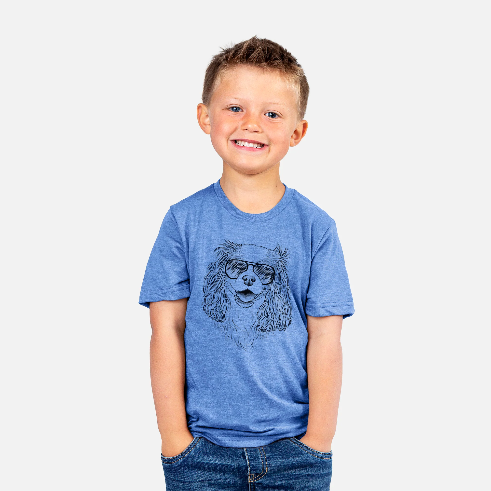 Aviator Halley Comet the Cavalier King Charles Spaniel - Kids/Youth/Toddler Shirt - Image 4