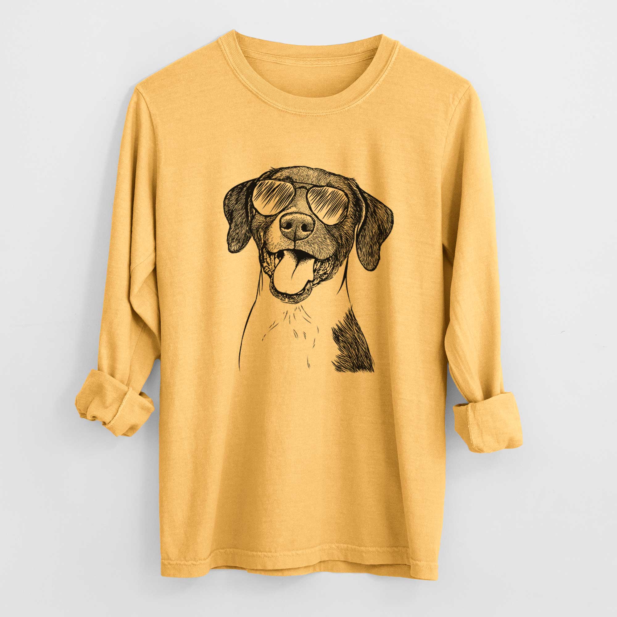 Aviator Harper the Mixed Breed - Men's Heavyweight 100% Cotton Long Sleeve - Image 3