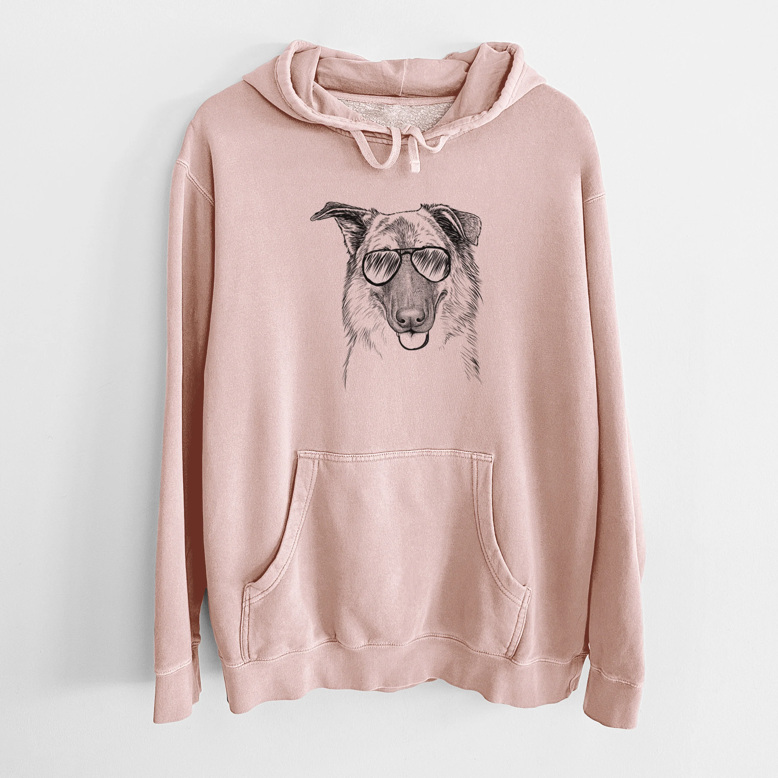 Aviator Henry the German Shepherd - Unisex Pigment Dyed Hoodie - Image 6