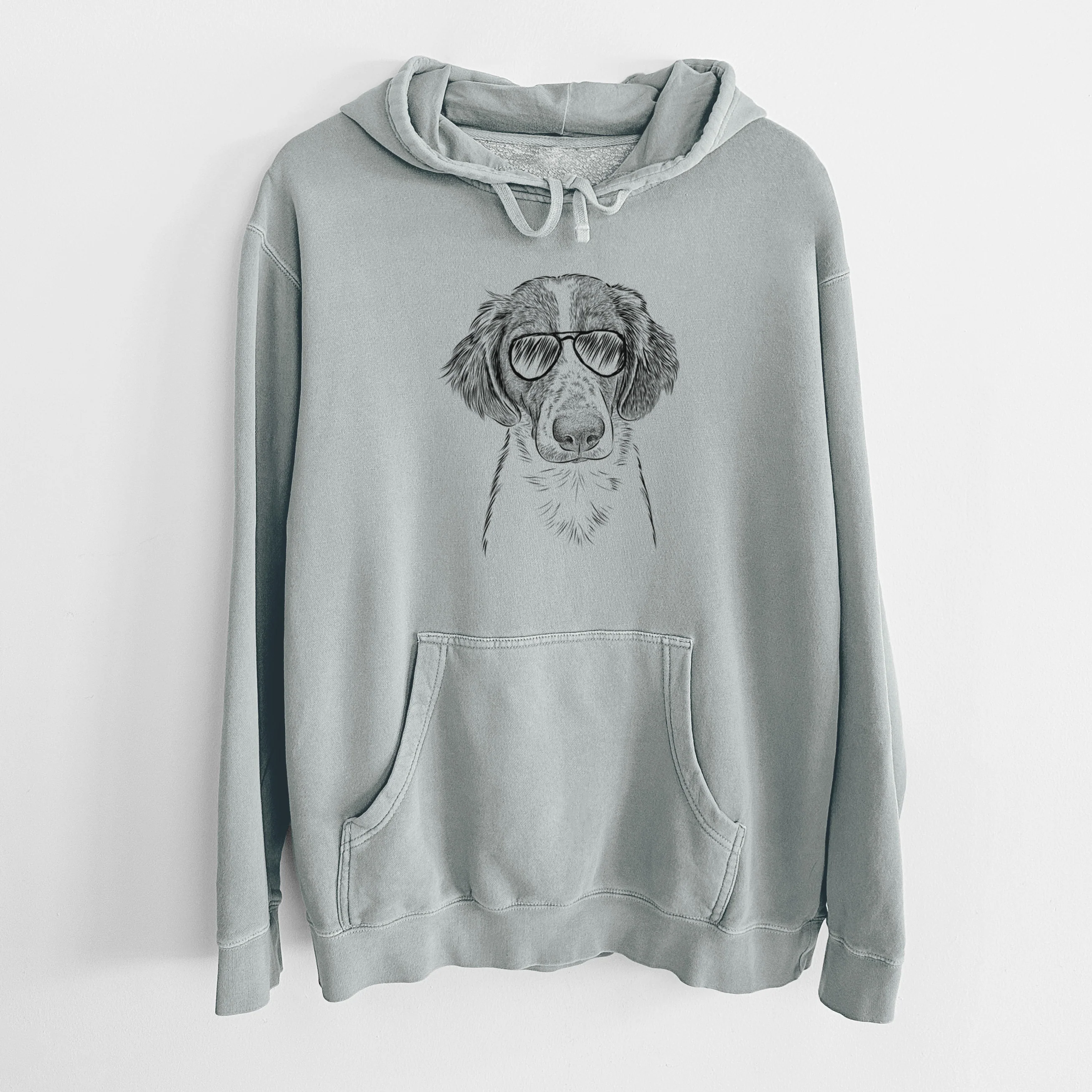 Aviator Holly the Brittany Spaniel - Unisex Pigment Dyed Hoodie - Image 7