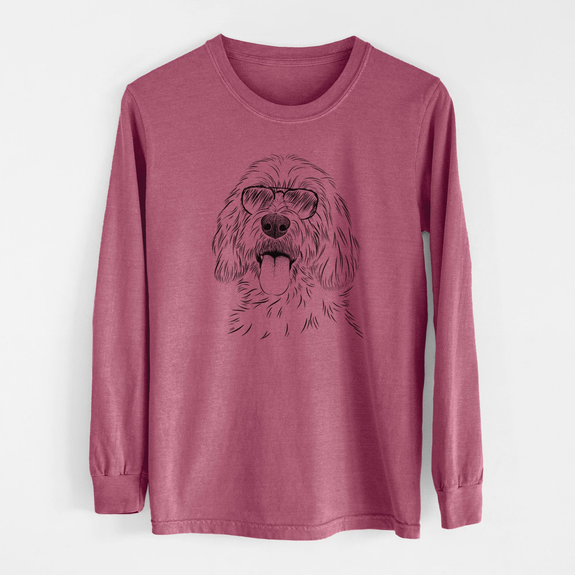Aviator Homer the Grand Basset Griffon Vendeen - Men's Heavyweight 100% Cotton Long Sleeve - Image 11
