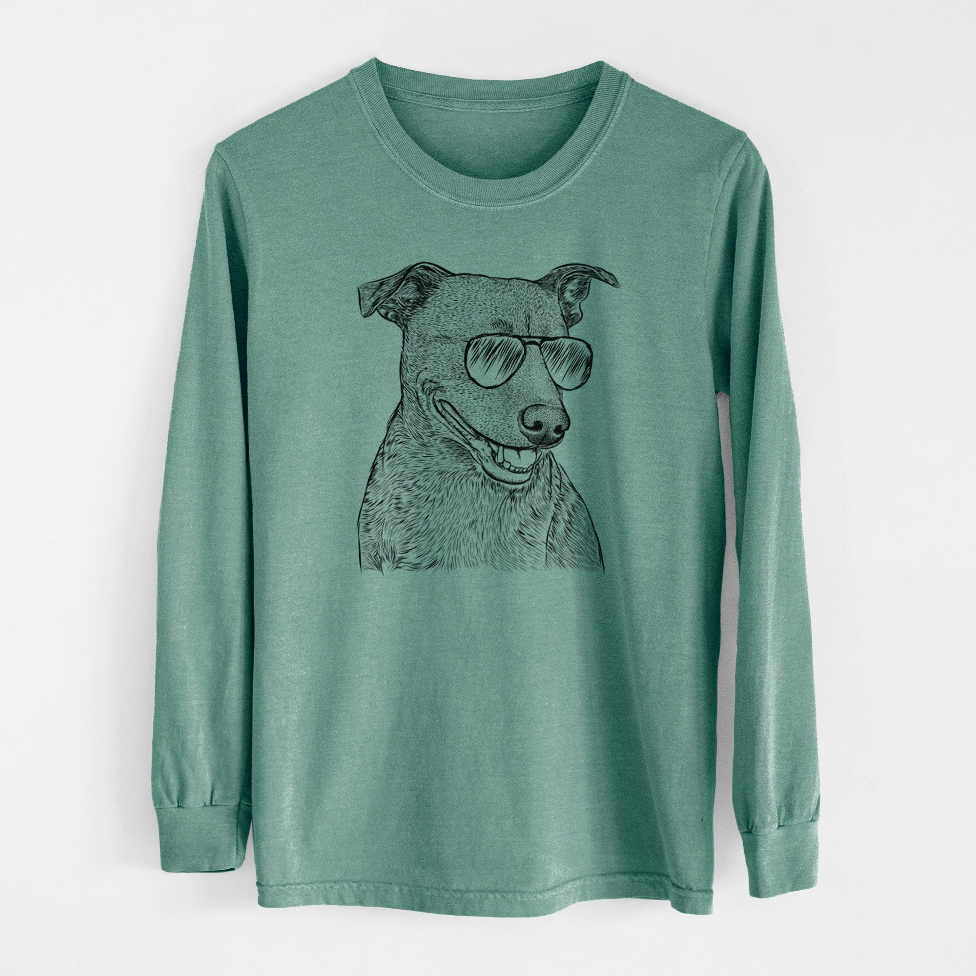 Aviator Honey the Lab Pit Mix - Men's Heavyweight 100% Cotton Long Sleeve - Image 13