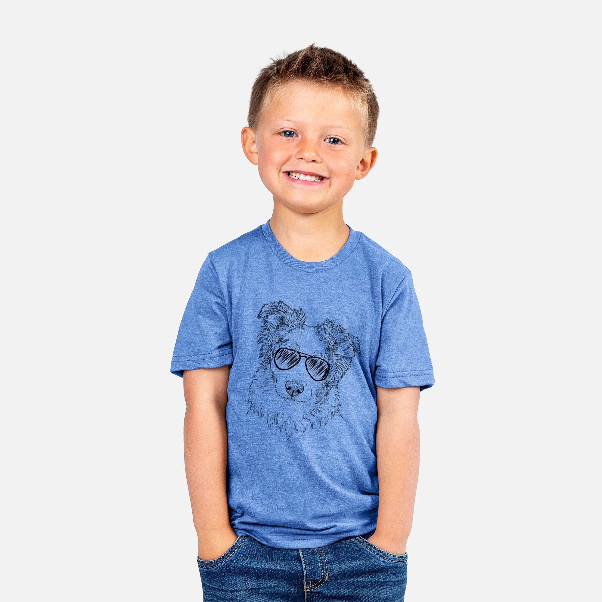 Aviator HoneyBee the Miniature Australian Shepherd - Kids/Youth/Toddler Shirt - Image 4