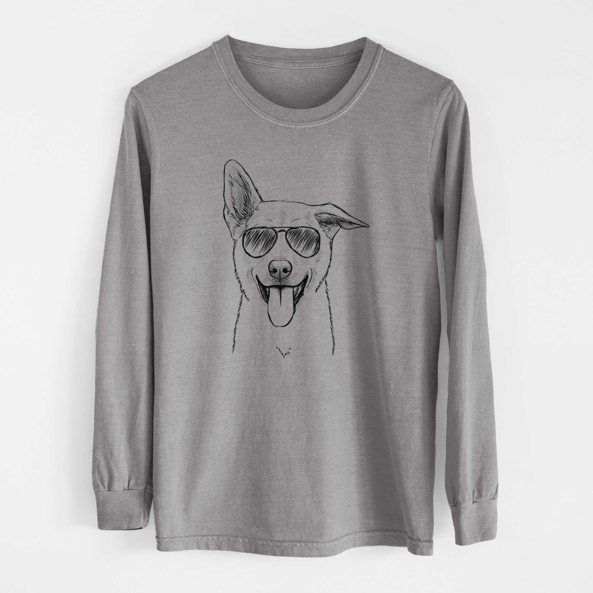 Aviator Hoya the Korean Jindo - Men's Heavyweight 100% Cotton Long Sleeve - Image 7