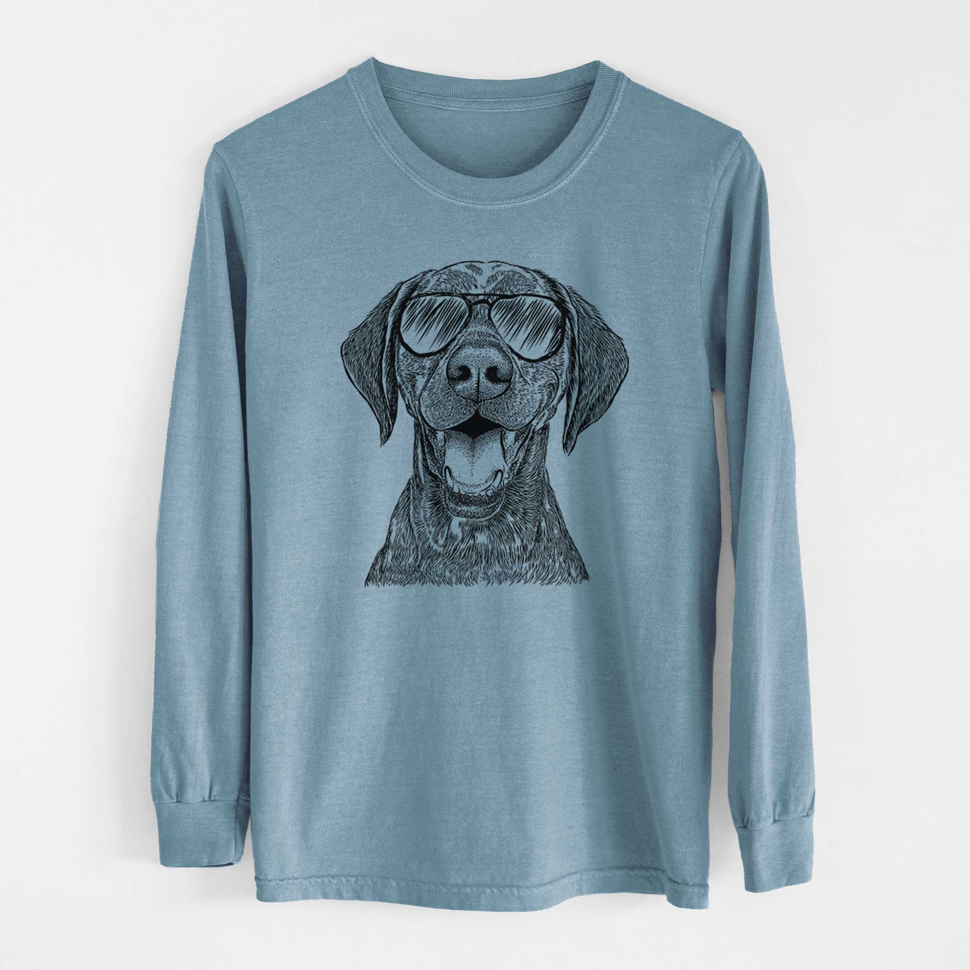 Aviator Hudson the German Shorthaired Pointer - Men's Heavyweight 100% Cotton Long Sleeve - Image 8