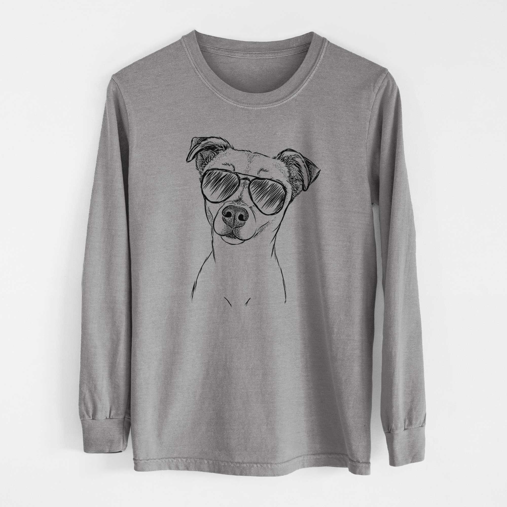 Aviator Izzy the Chiweenie - Men's Heavyweight 100% Cotton Long Sleeve - Image 7