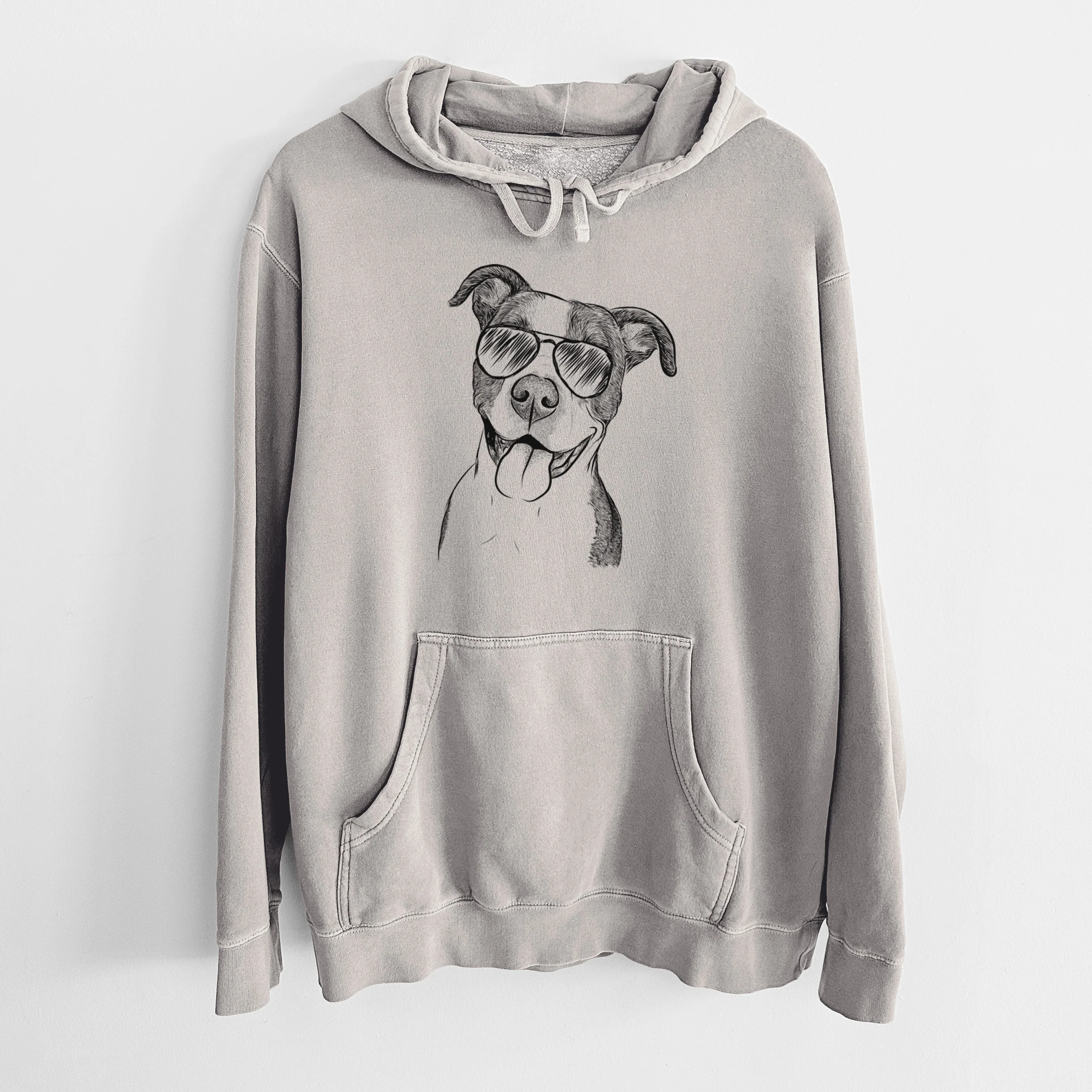 Aviator Jax the American Pitbull Terrier Mix - Unisex Pigment Dyed Hoodie - Image 5