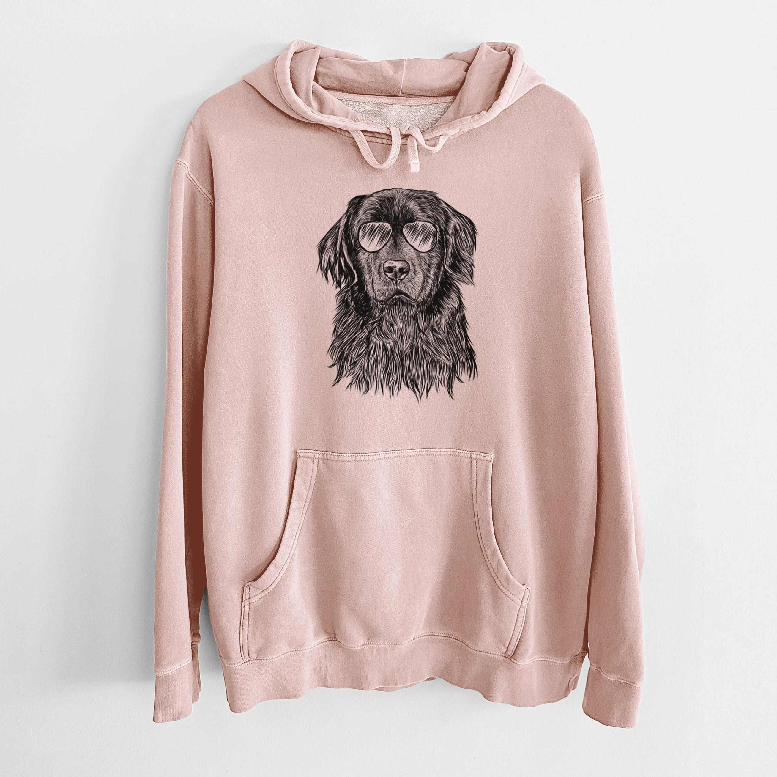 Aviator Jinx the Newfoundland - Unisex Pigment Dyed Hoodie - Image 6