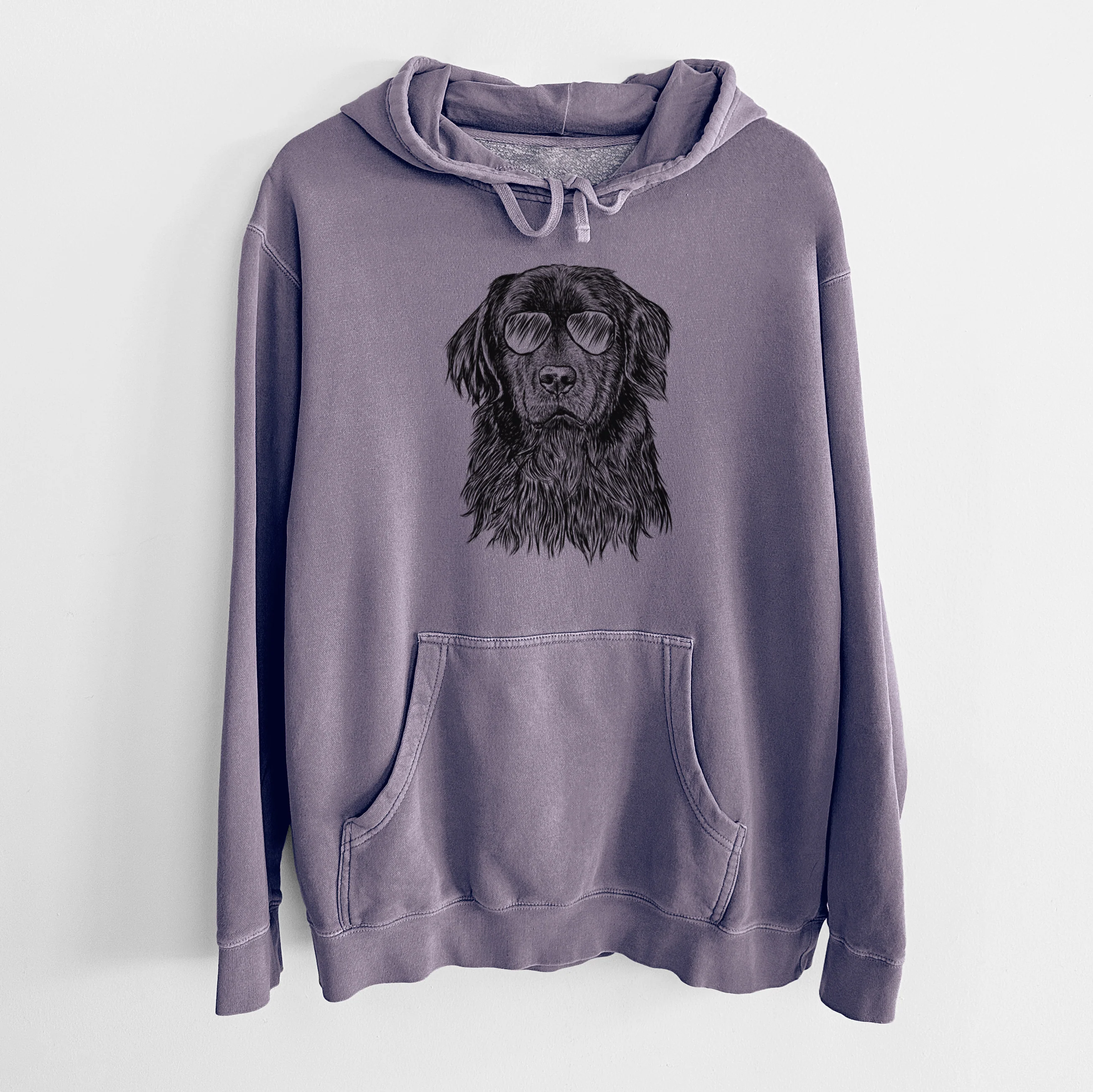 Aviator Jinx the Newfoundland - Unisex Pigment Dyed Hoodie - Image 9