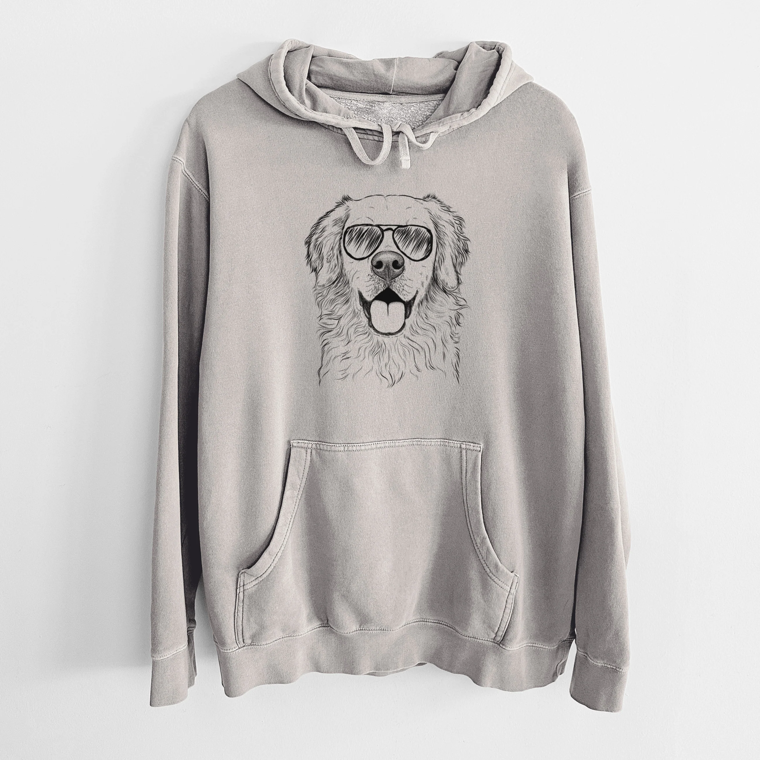 Aviator Juniper the Golden Retriever - Unisex Pigment Dyed Hoodie - Image 5