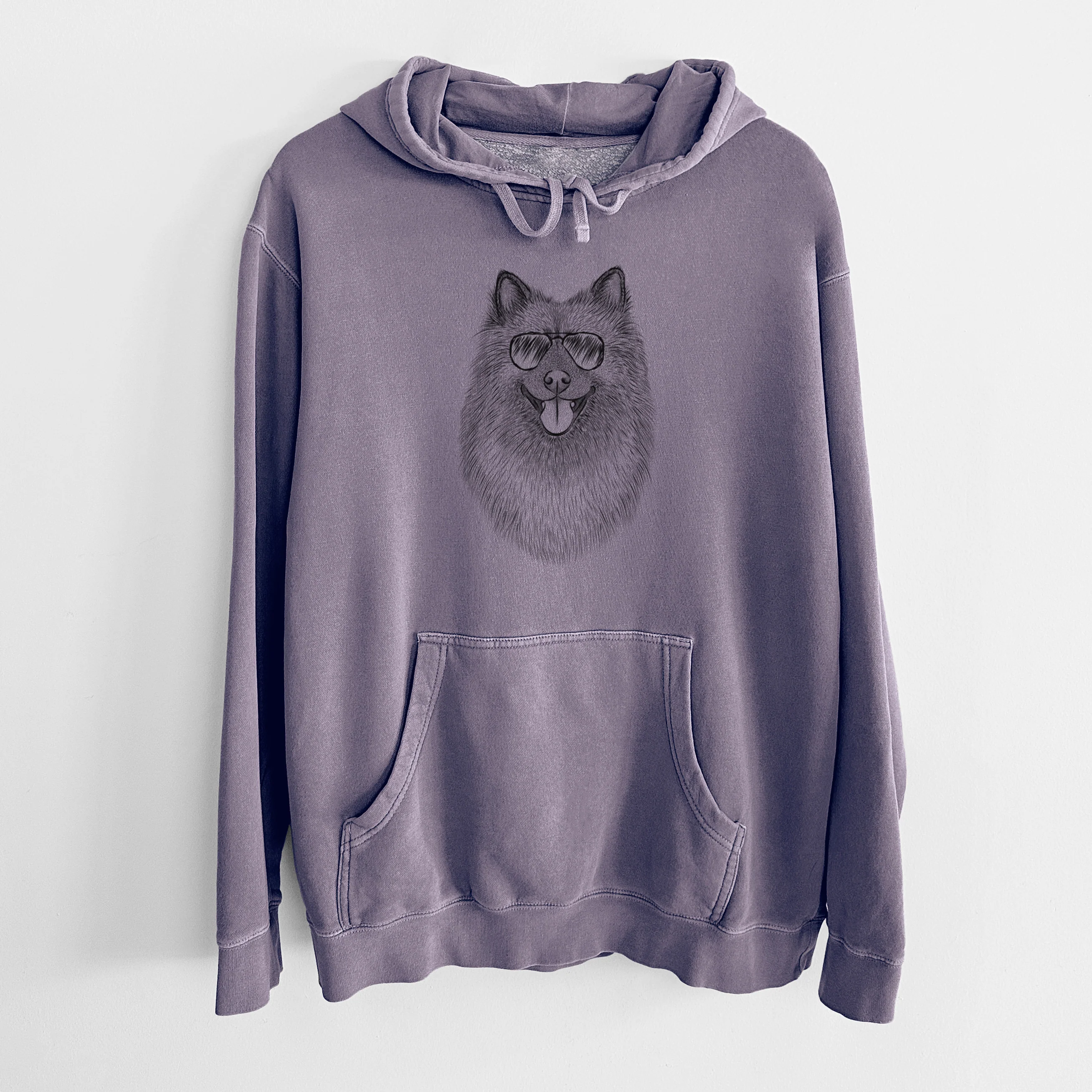 Aviator Kai the Keeshond - Unisex Pigment Dyed Hoodie - Image 9