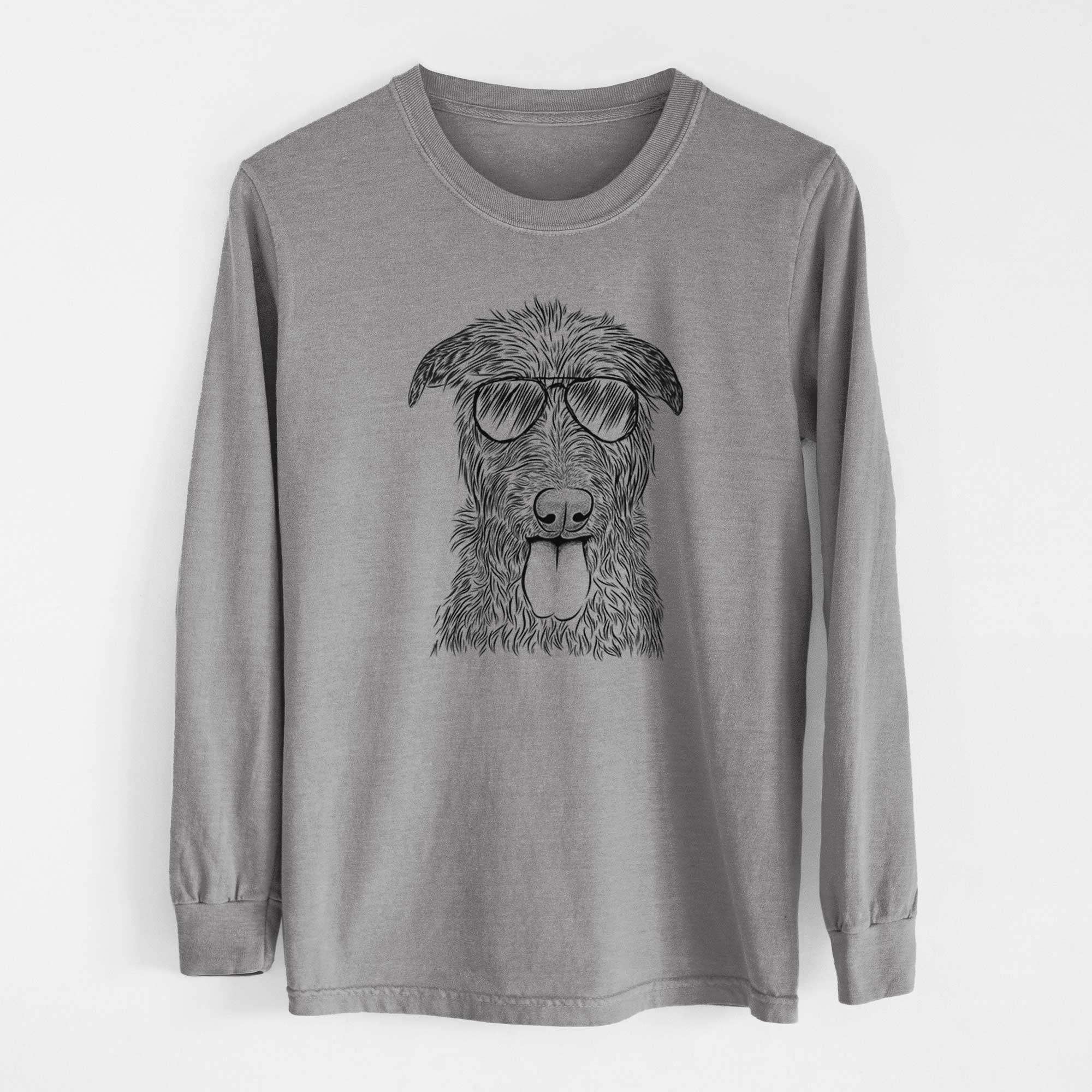 Aviator Keeva the Irish Wolfhound - Men's Heavyweight 100% Cotton Long Sleeve - Image 7