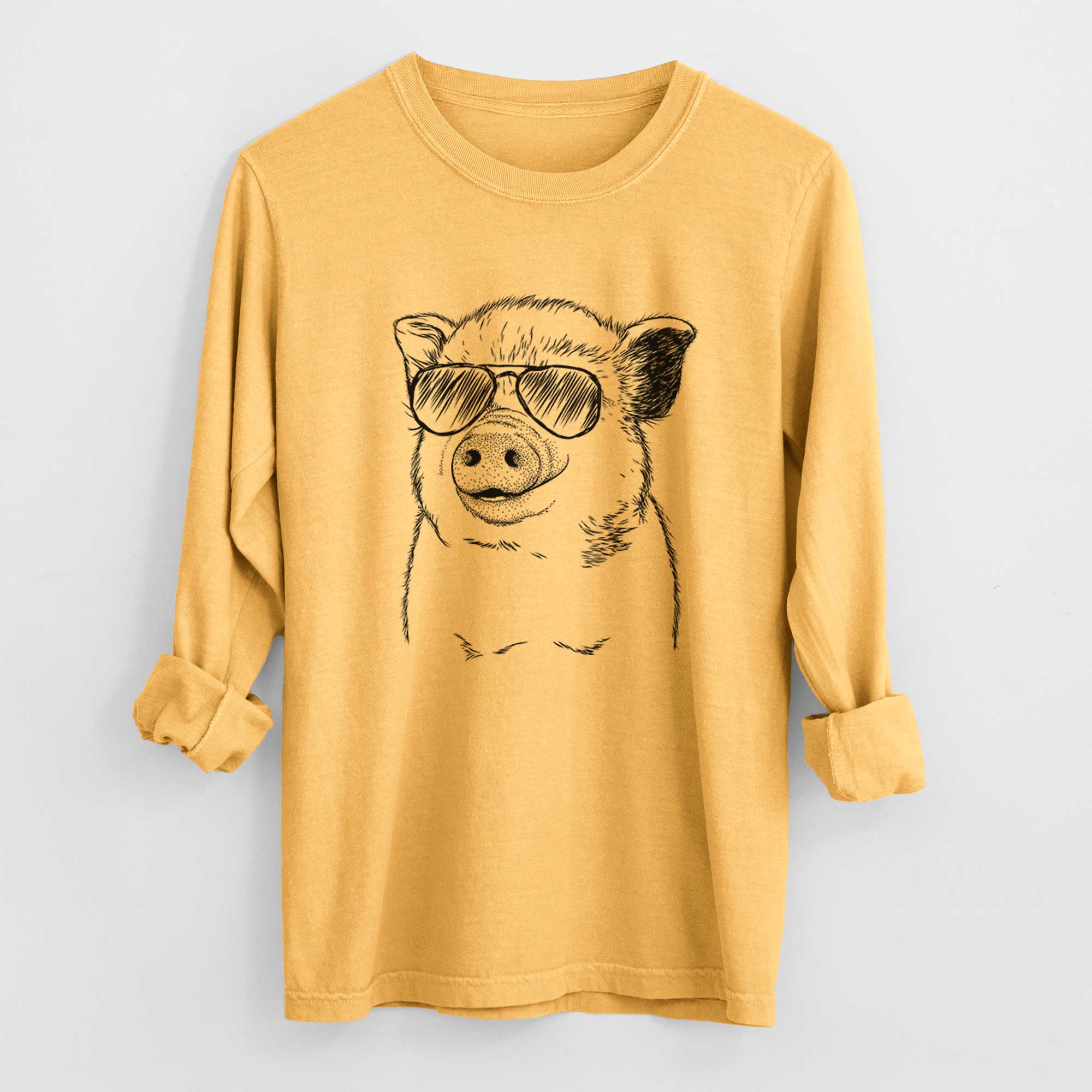 Aviator Kevin the Spotted Pig - Men's Heavyweight 100% Cotton Long Sleeve - Image 3