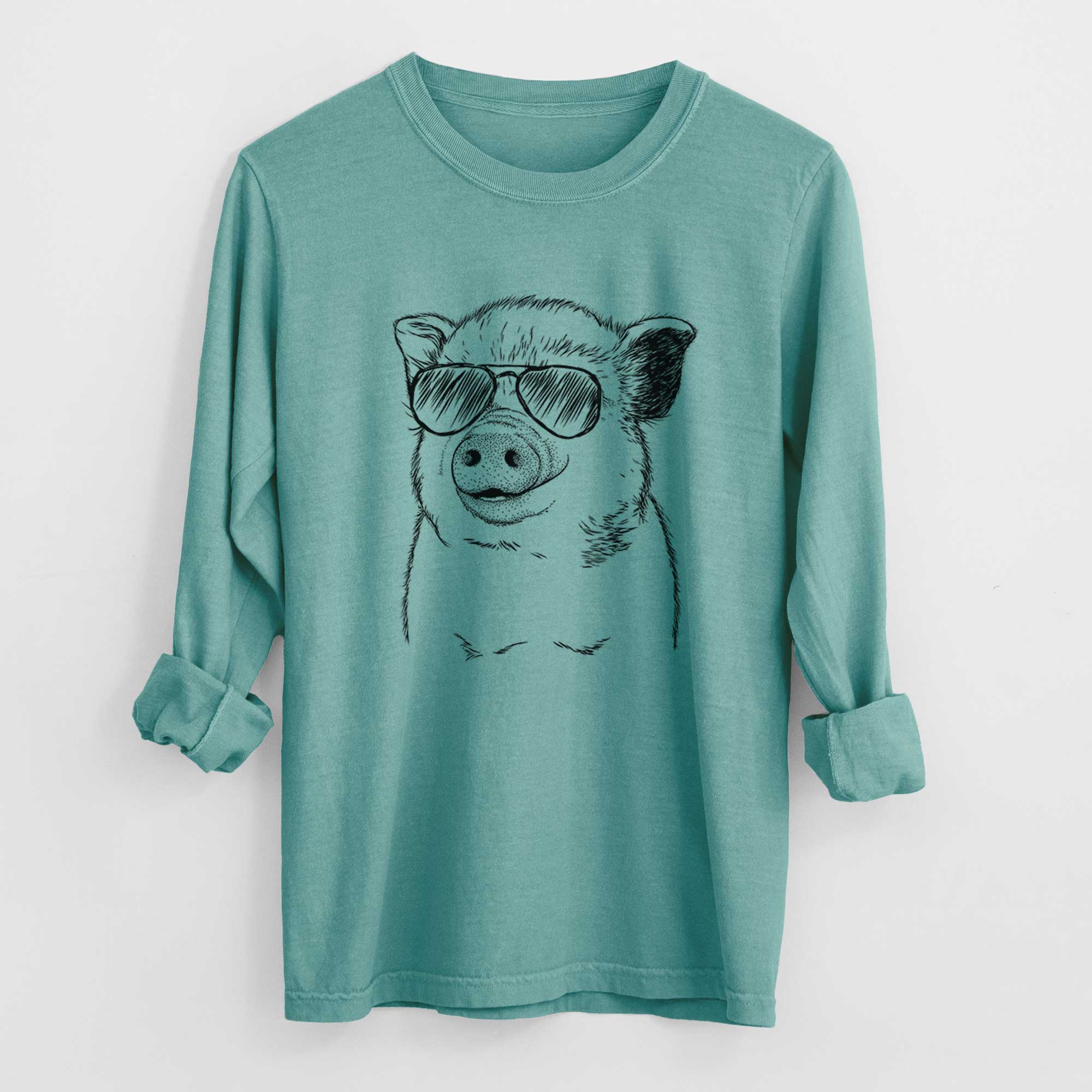 Aviator Kevin the Spotted Pig - Men's Heavyweight 100% Cotton Long Sleeve - Image 9