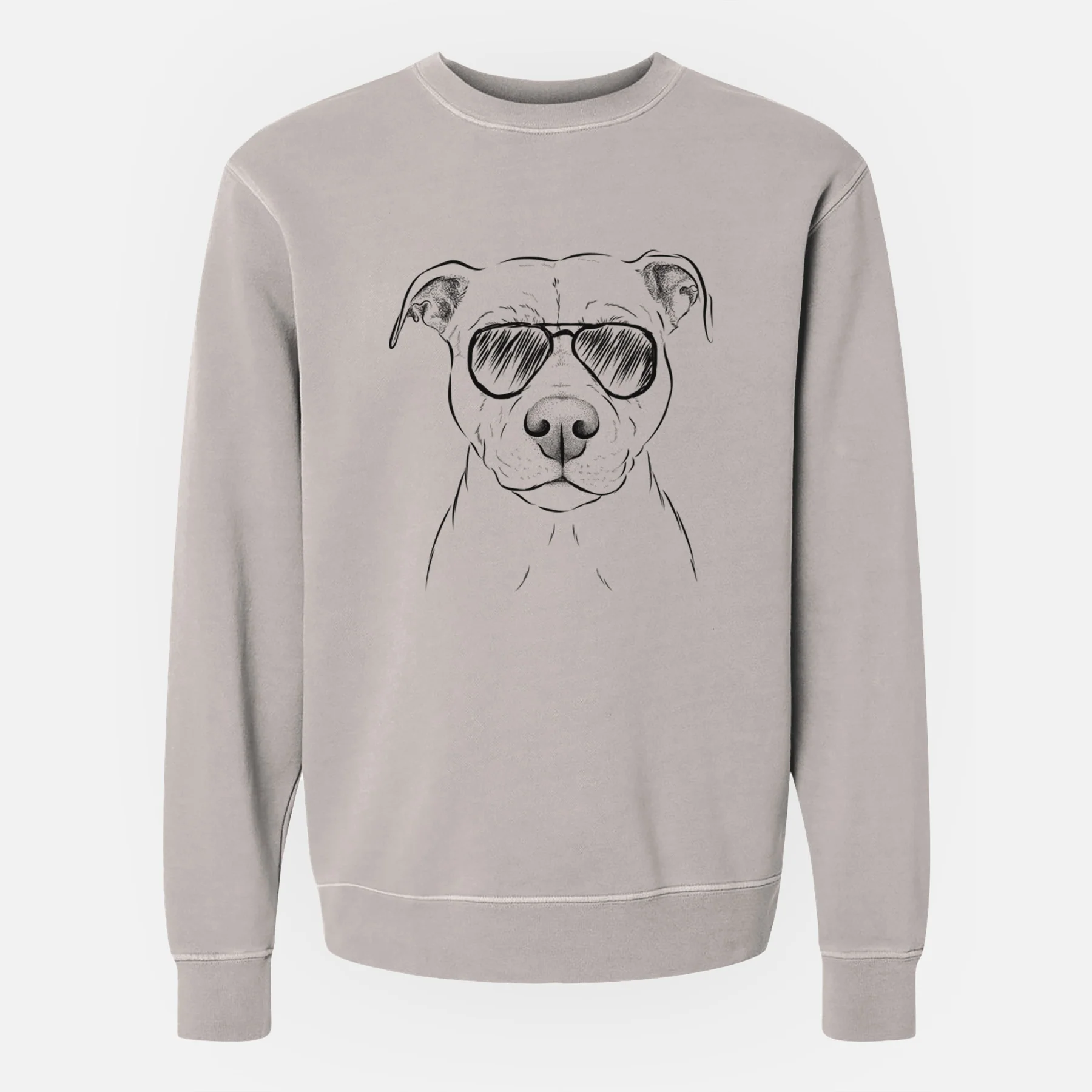 Aviator Khaleesi the Pitbull - Unisex Pigment Dyed Crew Sweatshirt - Image 2