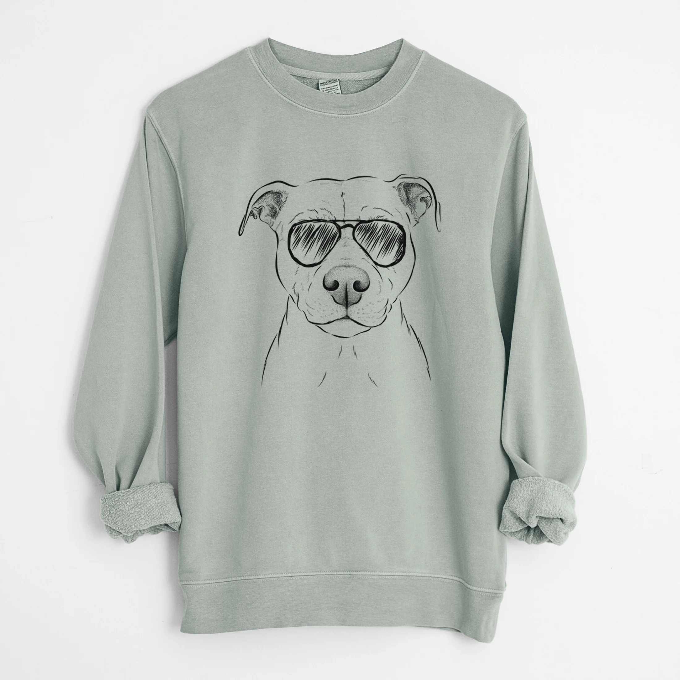 Aviator Khaleesi the Pitbull - Unisex Pigment Dyed Crew Sweatshirt - Image 7