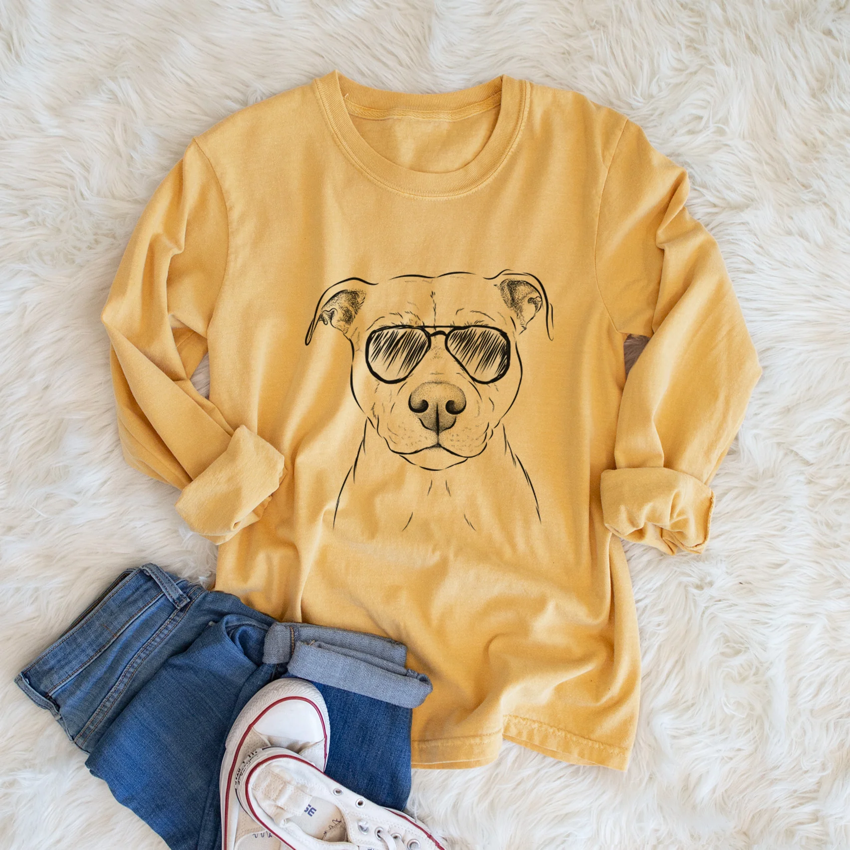 Aviators Khaleesi the Pitbull - Heavyweight 100% Cotton Long Sleeve - Image 5