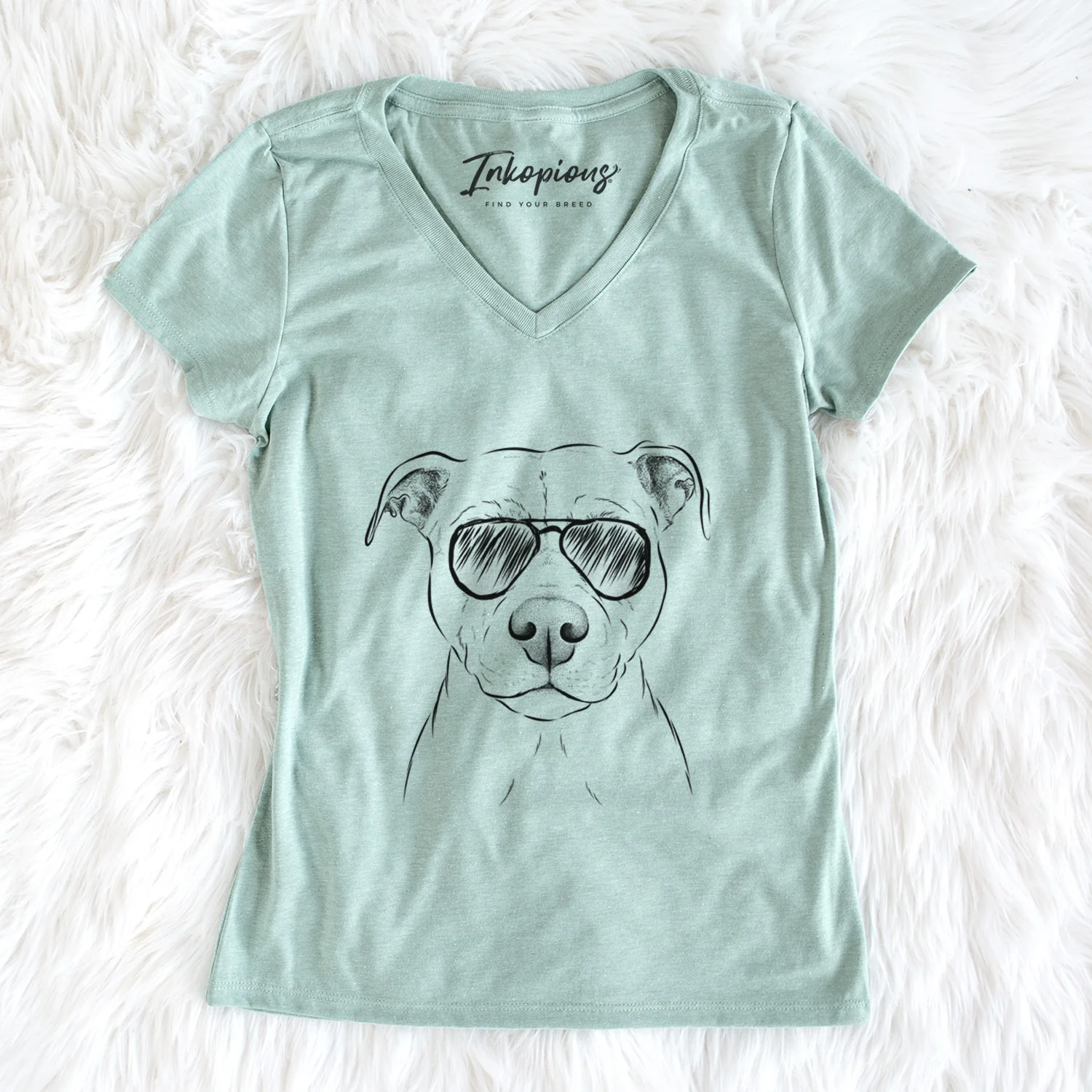 Aviator Khaleesi the Pitbull - Women's V-neck Shirt - Image 5