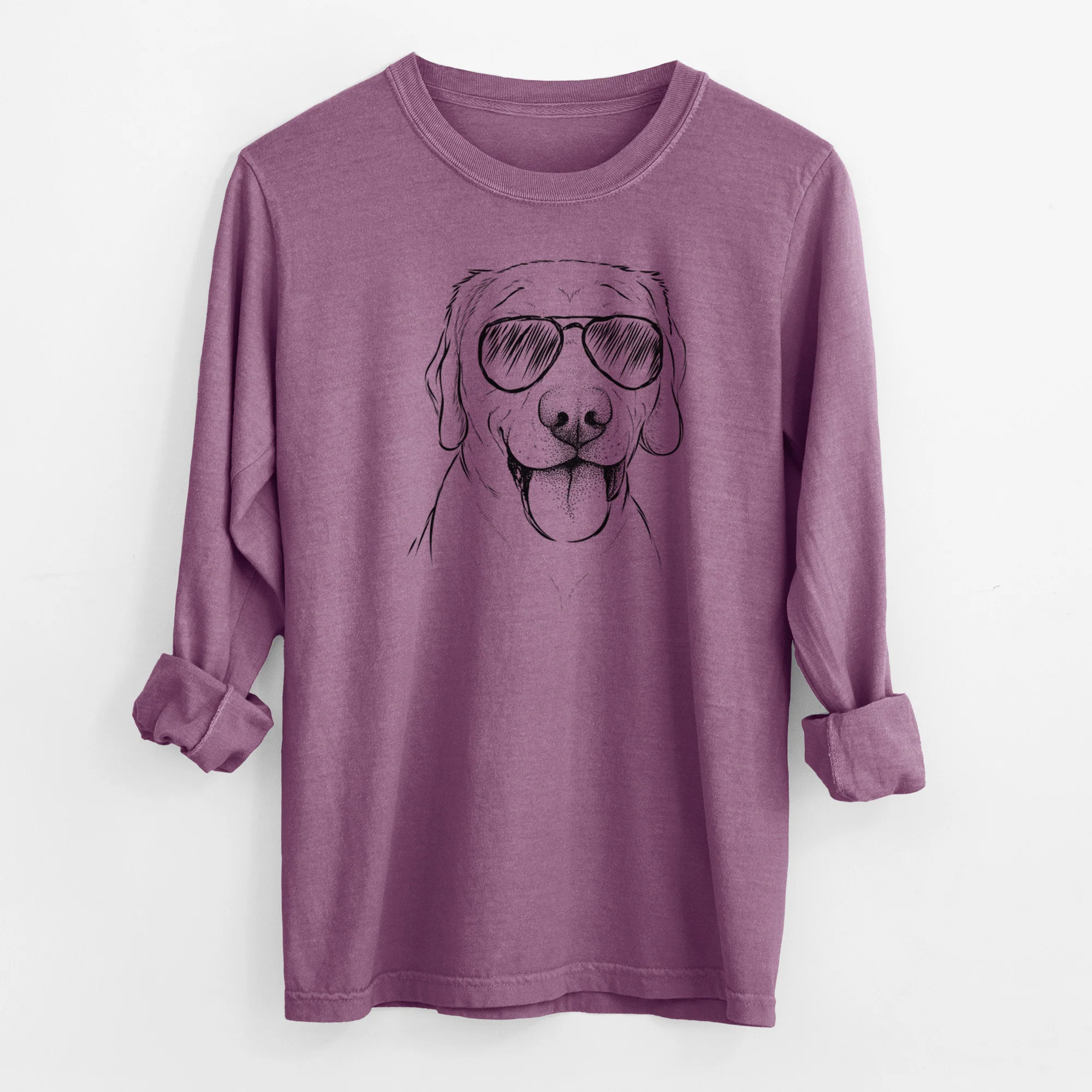 Aviator Klay the Labrador Retriever - Men's Heavyweight 100% Cotton Long Sleeve - Image 10