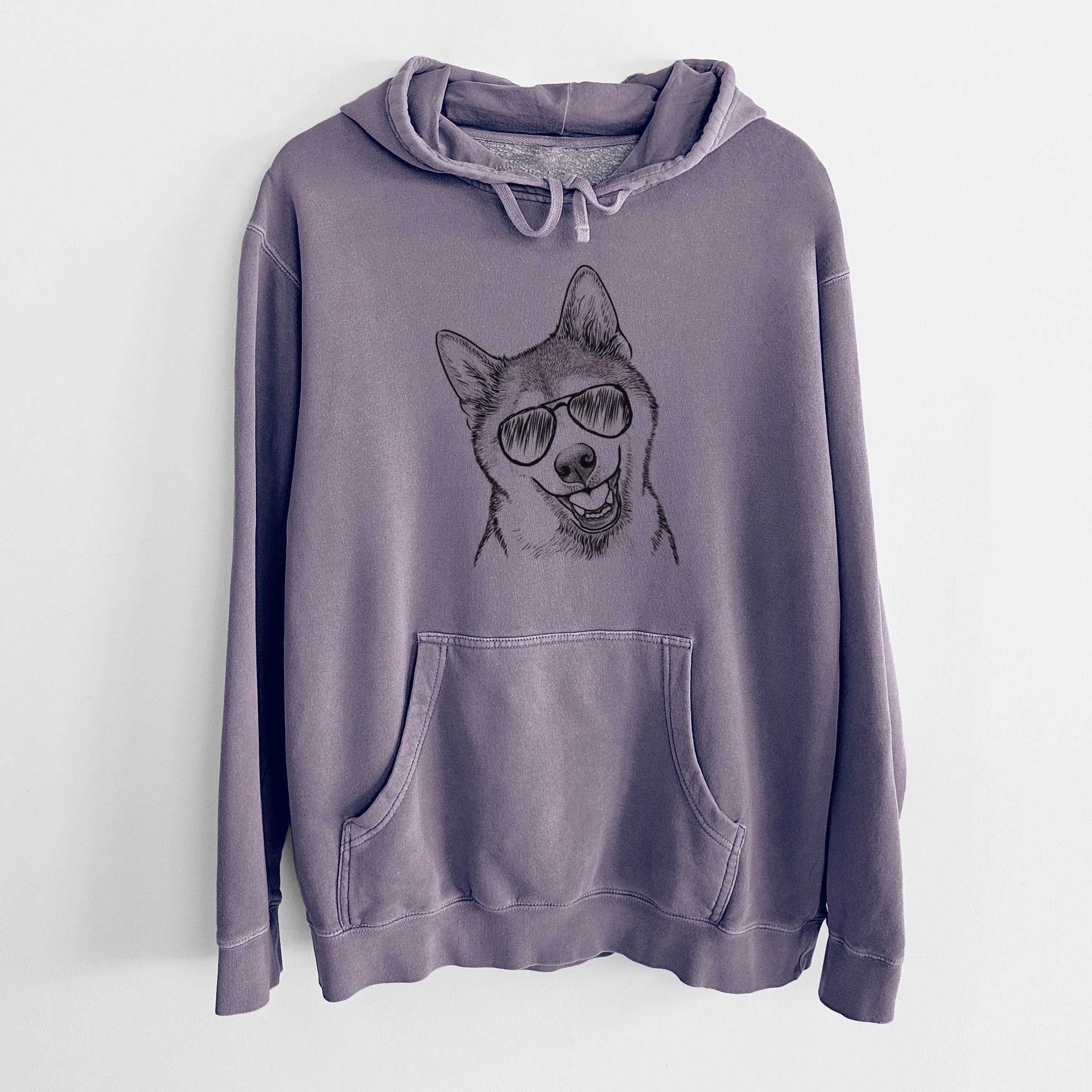 Aviator Koby the Shiba Inu - Unisex Pigment Dyed Hoodie - Image 9