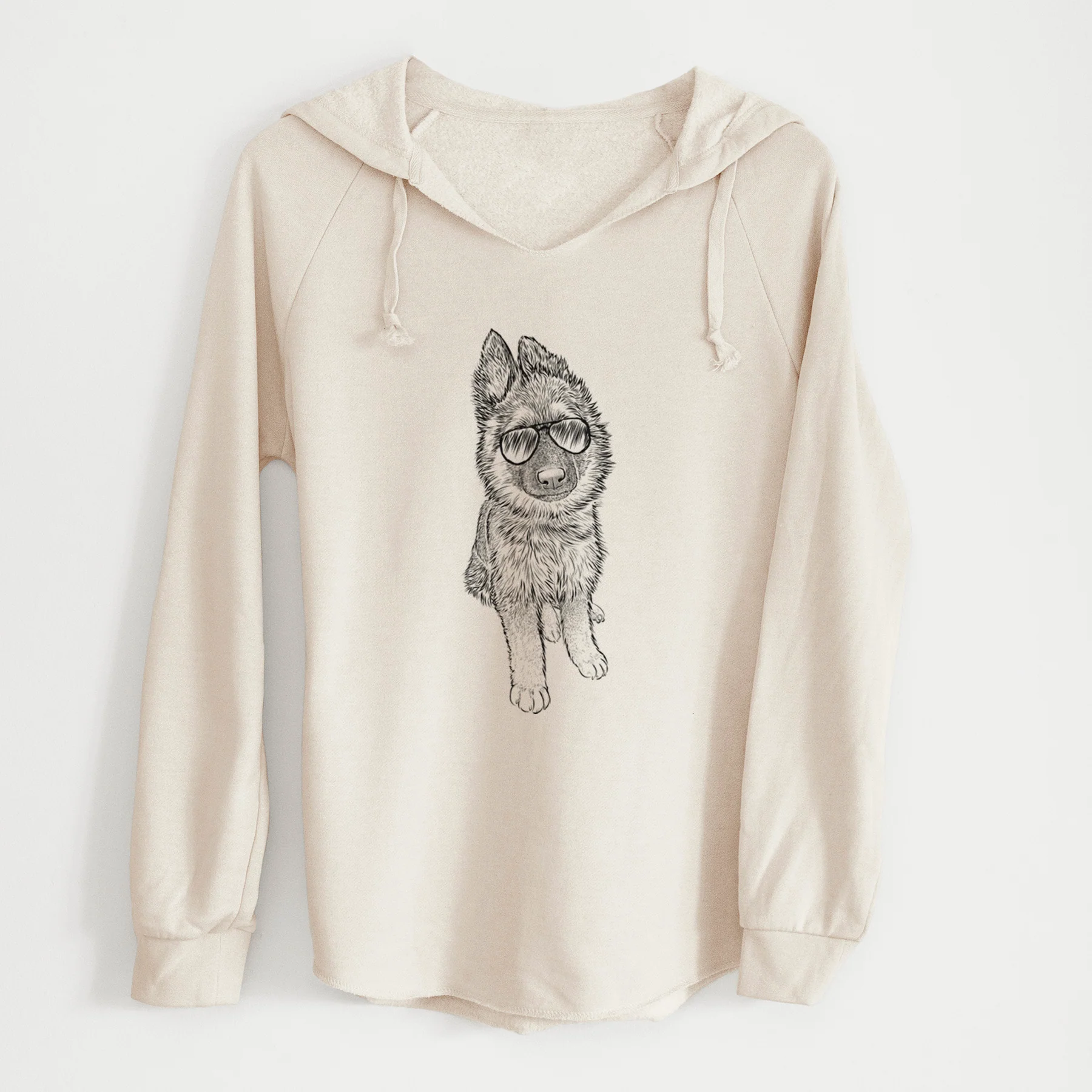 Aviator Kuyo the German Shepherd - Cali Wave Hooded Sweatshirt - Image 7