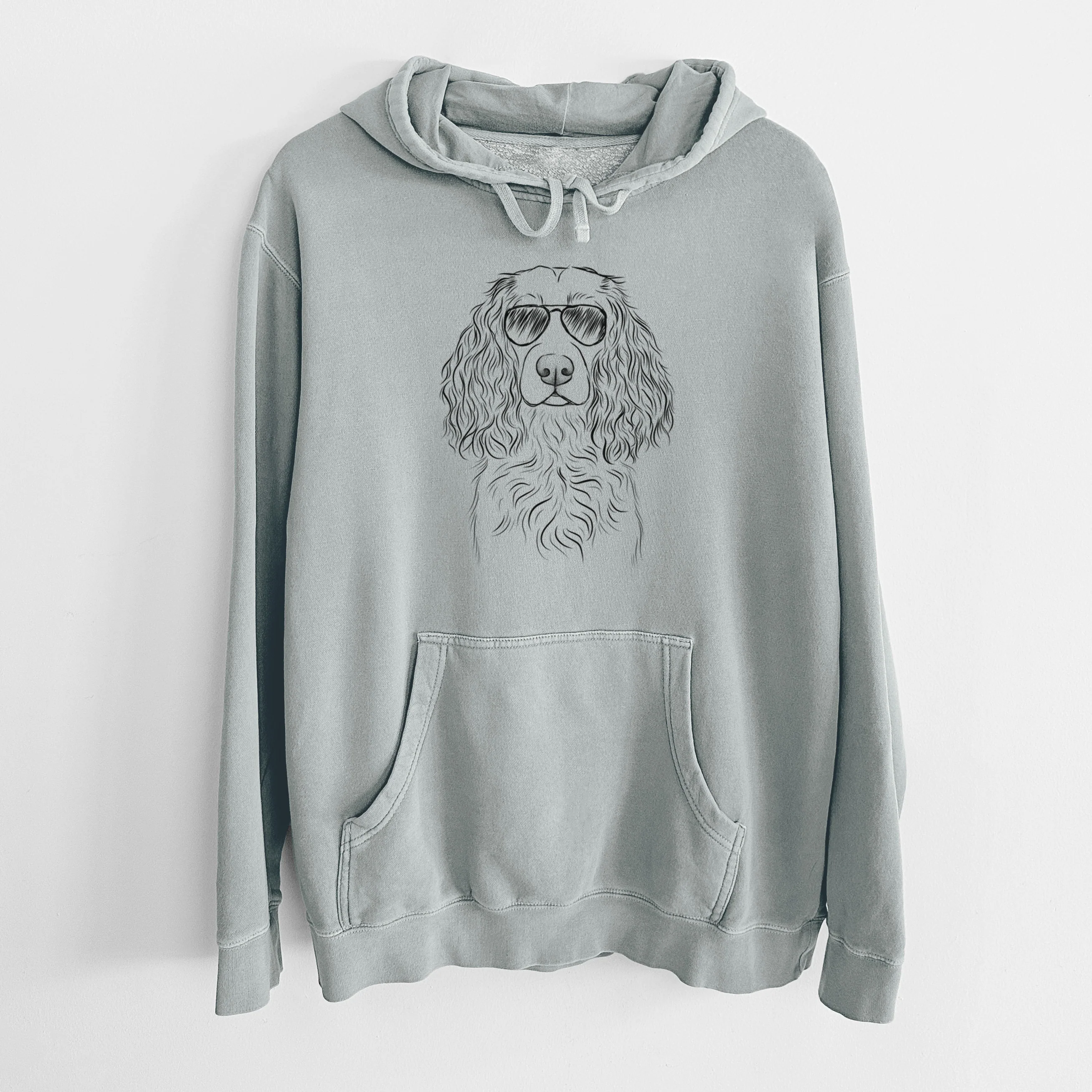 Aviator Landry the Boykin Spaniel - Unisex Pigment Dyed Hoodie - Image 7