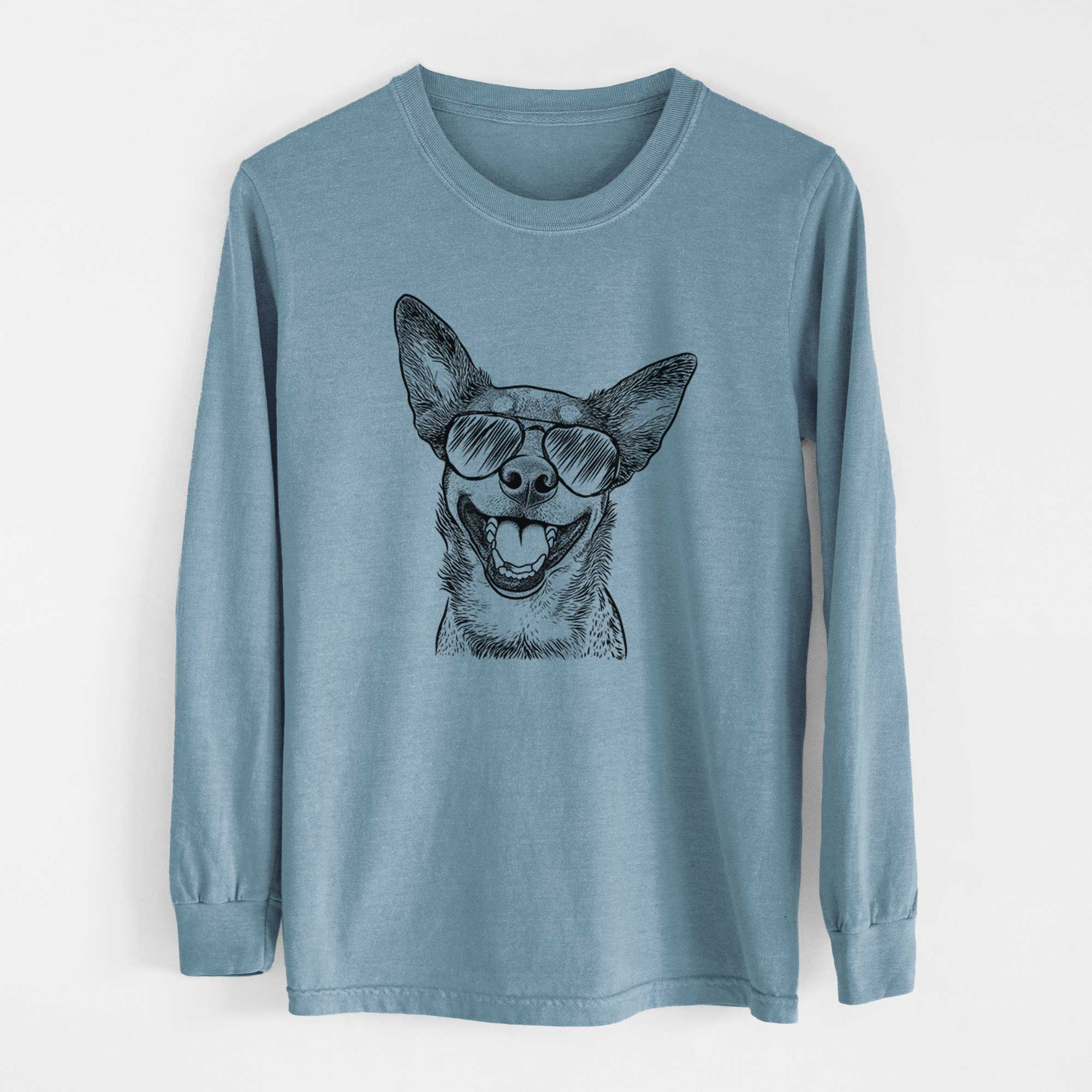 Aviator Lily the Australian Cattle Dog - Men's Heavyweight 100% Cotton Long Sleeve - Image 8