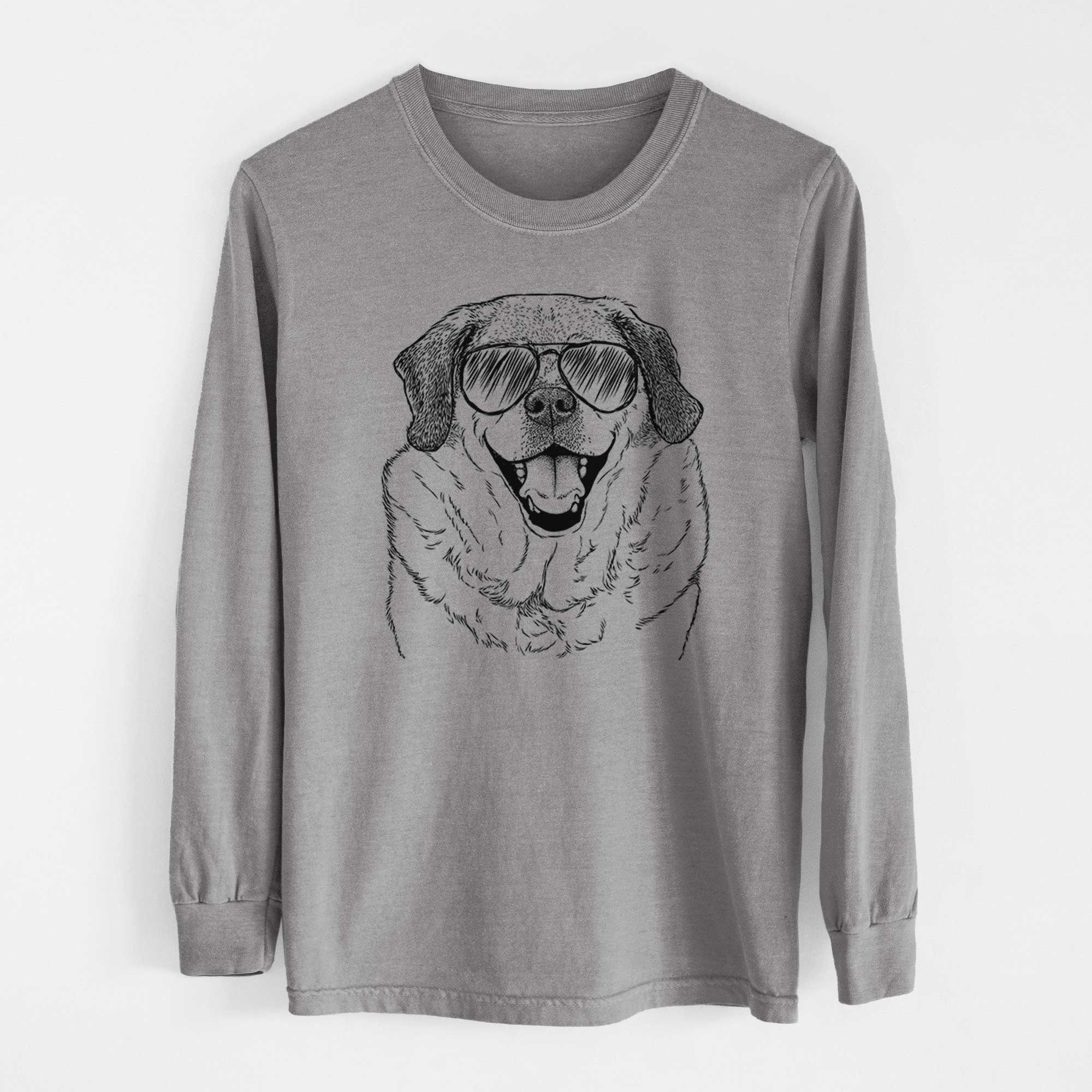 Aviator Little Man the Puggle - Men's Heavyweight 100% Cotton Long Sleeve - Image 7