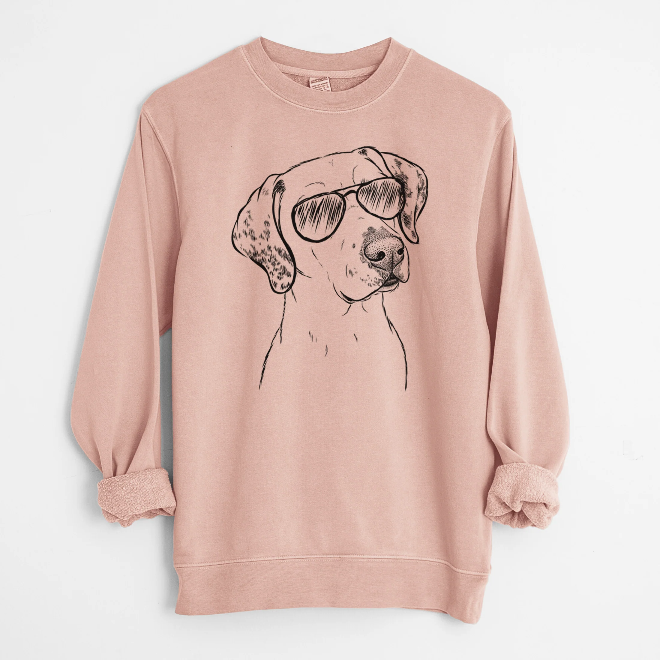Aviator Lucky the Dalmatian - Unisex Pigment Dyed Crew Sweatshirt - Image 5