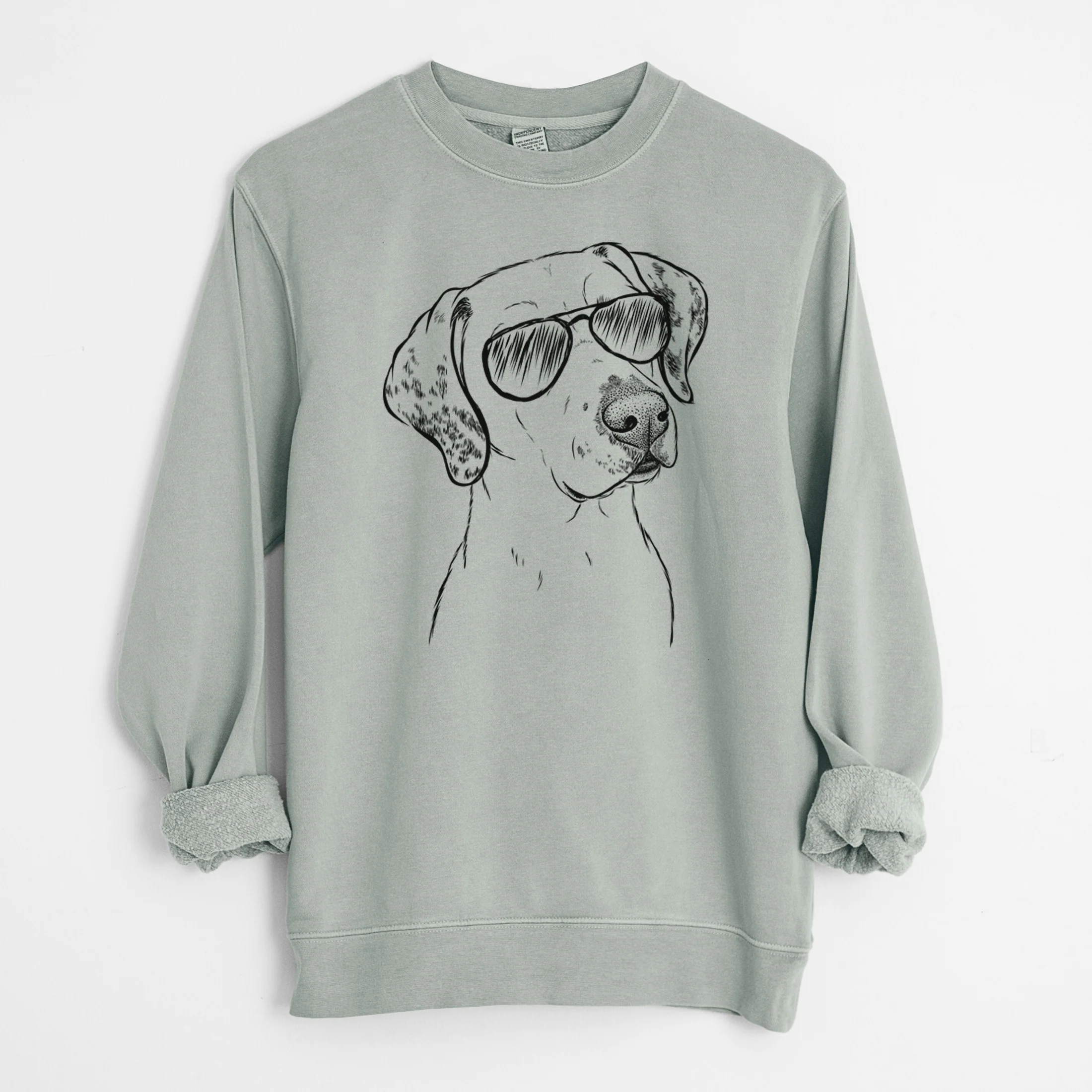 Aviator Lucky the Dalmatian - Unisex Pigment Dyed Crew Sweatshirt - Image 7