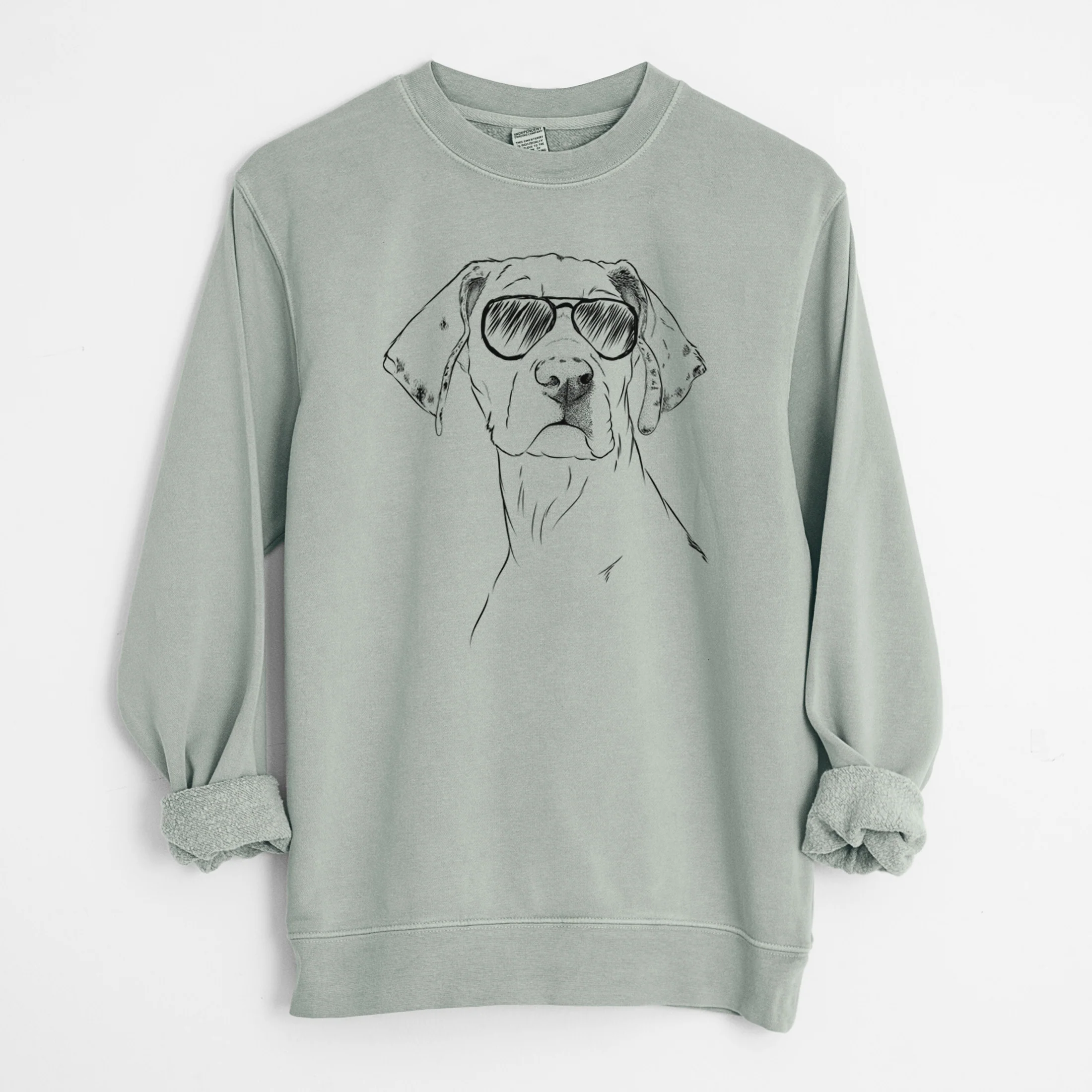Aviator Lumen the Special Needs Great Dane - Unisex Pigment Dyed Crew Sweatshirt - Image 7
