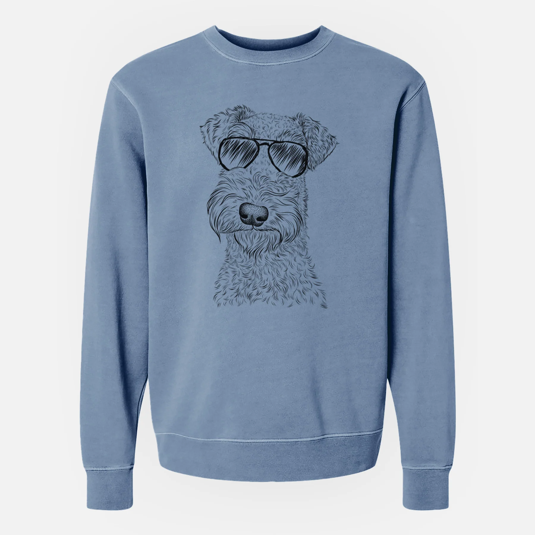 Aviator Roc Haven Maggie May the Airedale Terrier - Unisex Pigment Dyed Crew Sweatshirt - Image 6