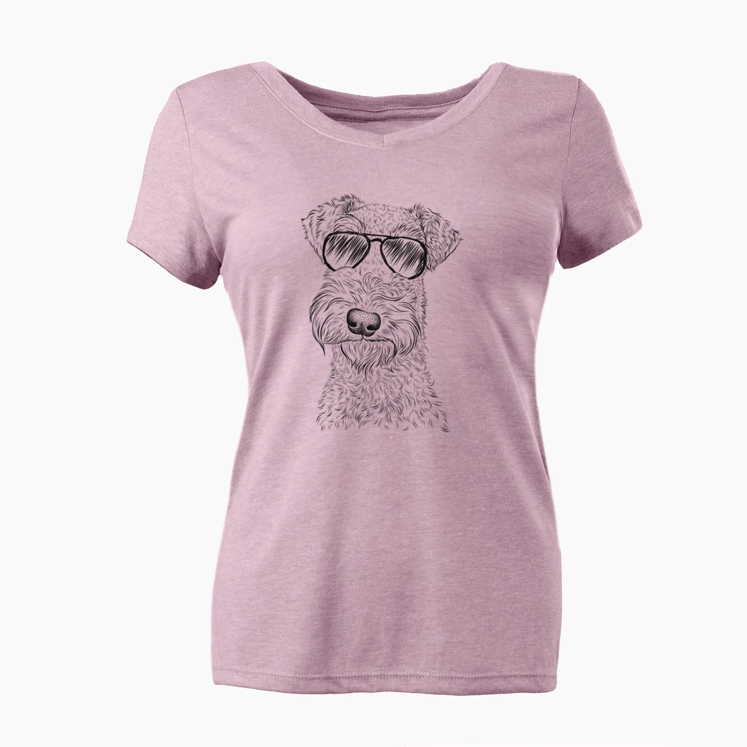 Aviator Roc Haven Maggie May the Airedale Terrier - Women's V-neck Shirt - Image 6