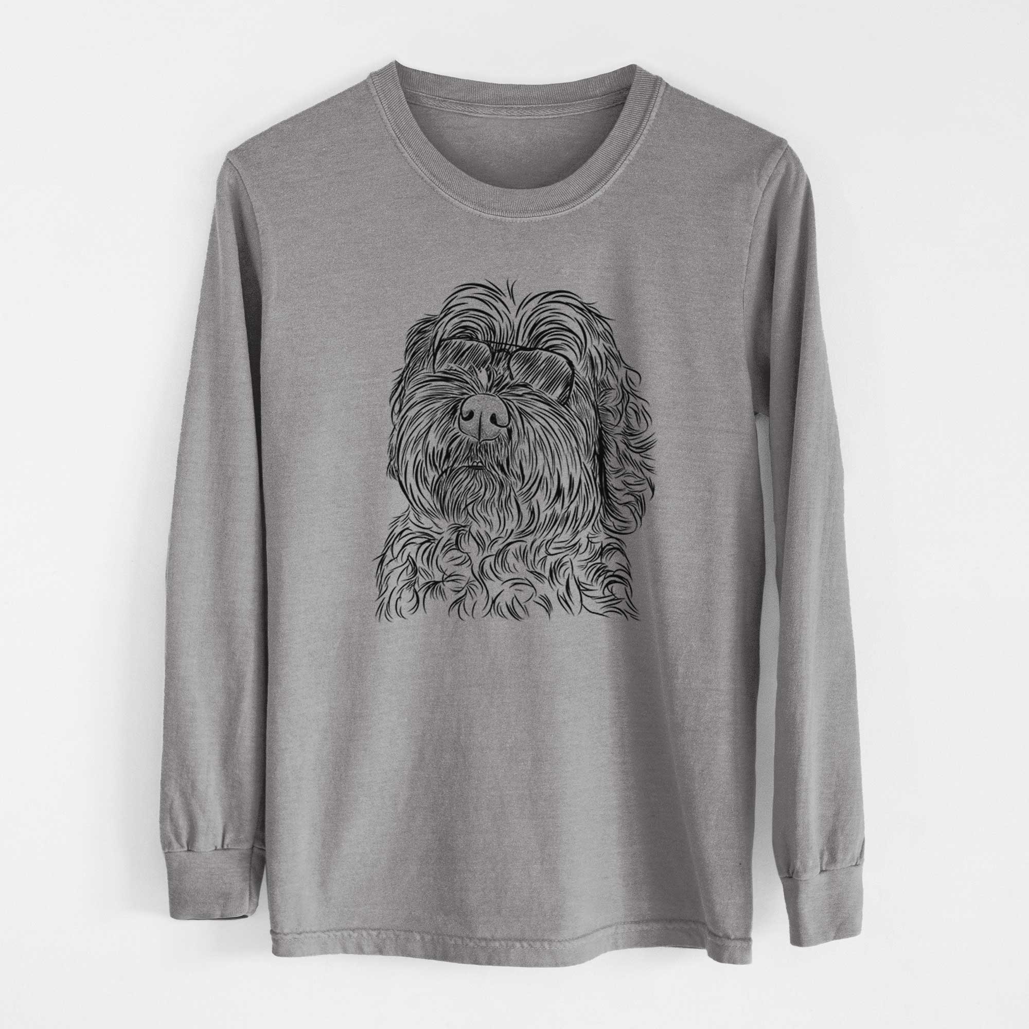 Aviator Maggie Girl the Cockapoo - Men's Heavyweight 100% Cotton Long Sleeve - Image 7