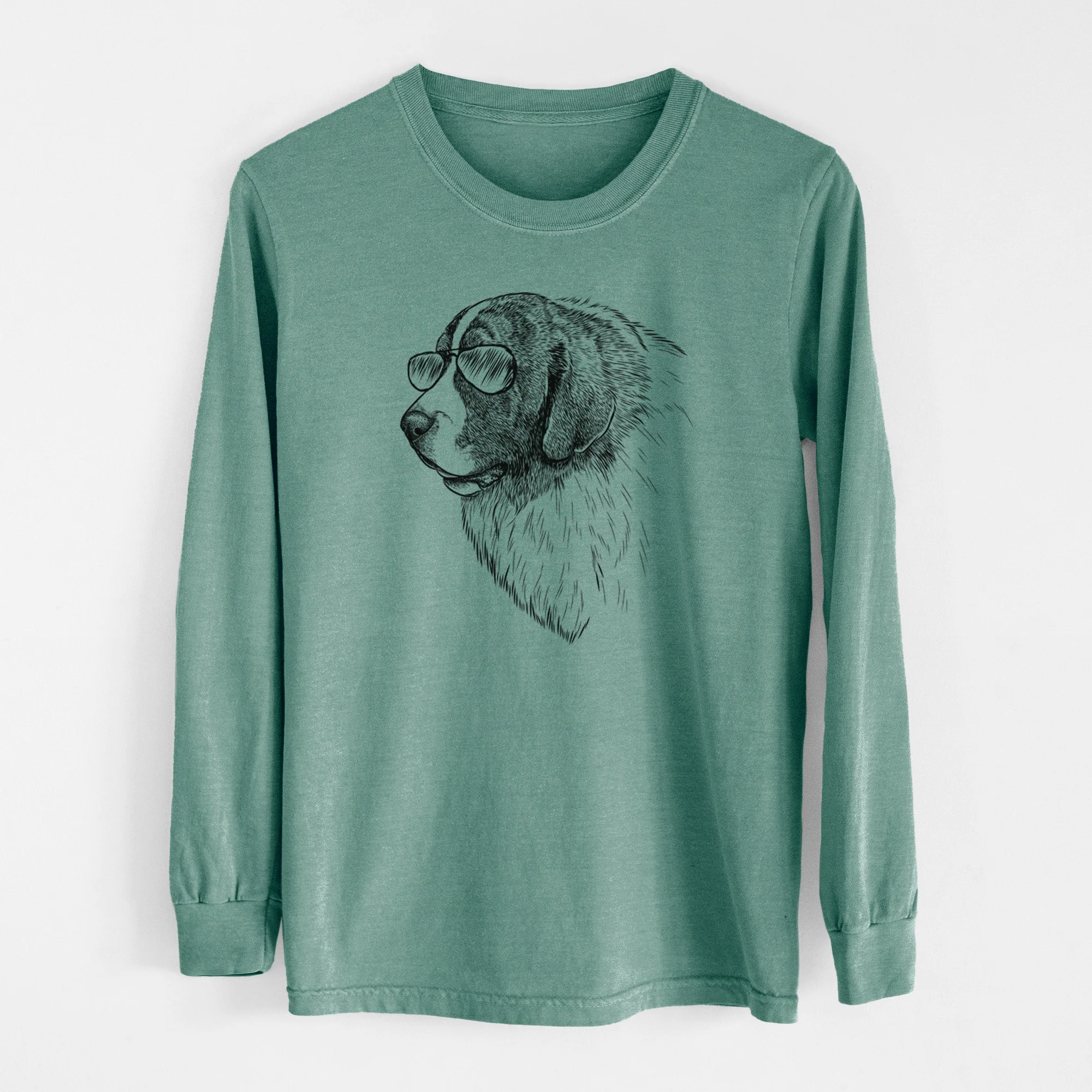 Aviator Magnus the Pyrenean Mastiff - Men's Heavyweight 100% Cotton Long Sleeve - Image 13