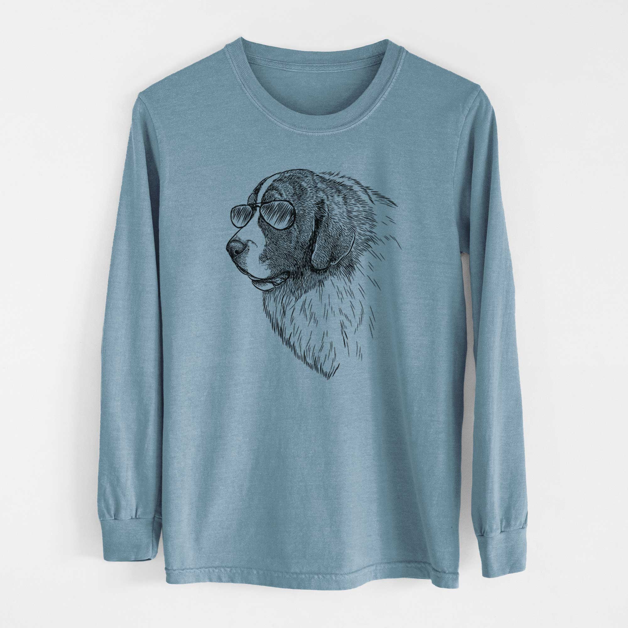 Aviator Magnus the Pyrenean Mastiff - Men's Heavyweight 100% Cotton Long Sleeve - Image 8