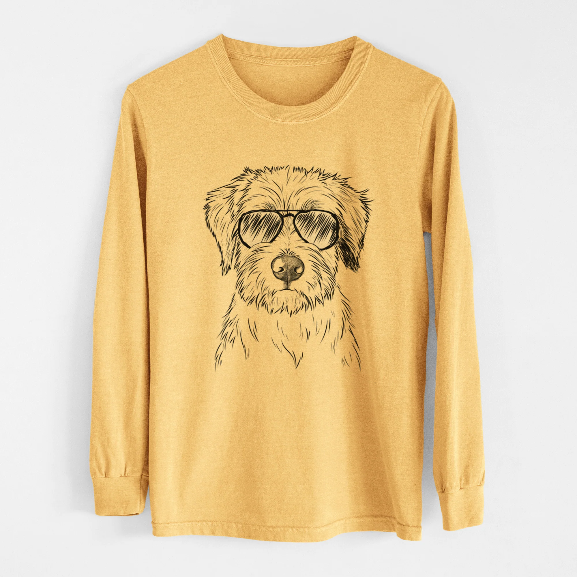 Aviators Marek the Bernedoodle - Heavyweight 100% Cotton Long Sleeve - Image 6
