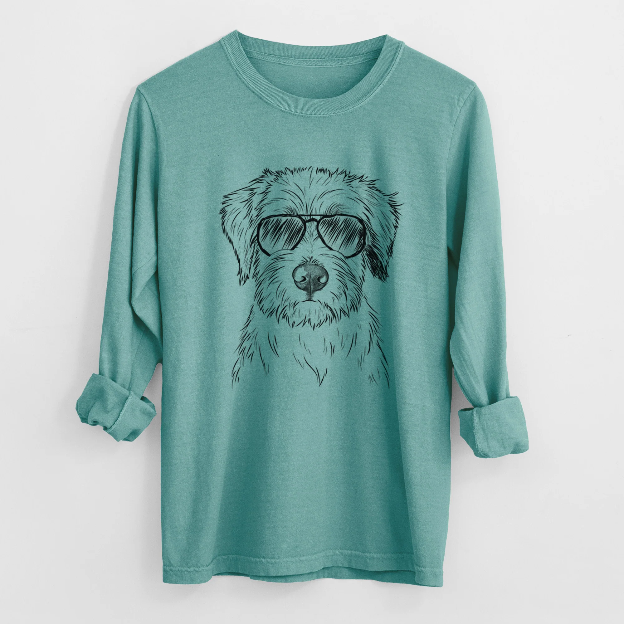 Aviators Marek the Bernedoodle - Heavyweight 100% Cotton Long Sleeve - Image 8