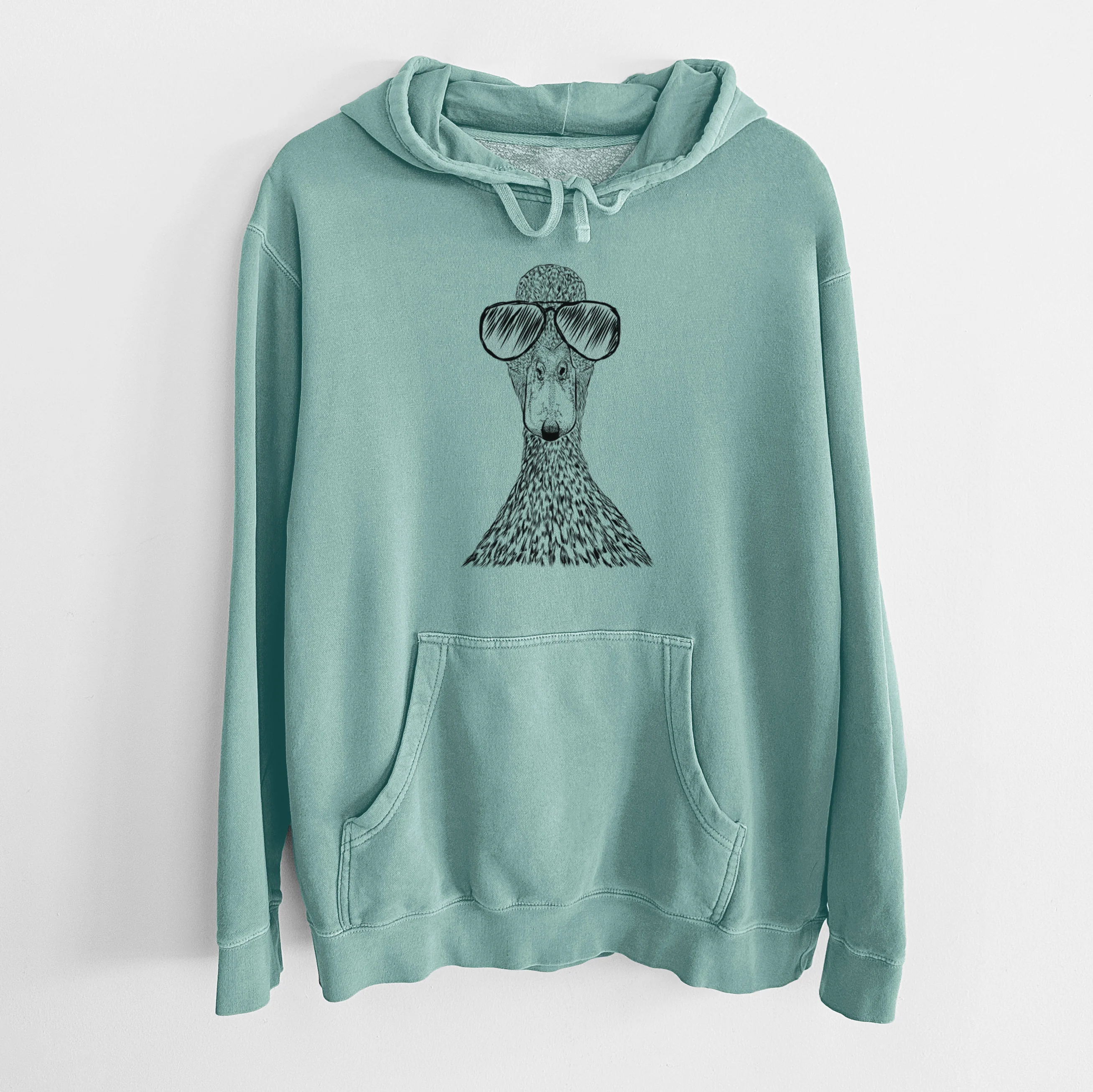 Aviator Marge the Mallard Duck - Unisex Pigment Dyed Hoodie - Image 10