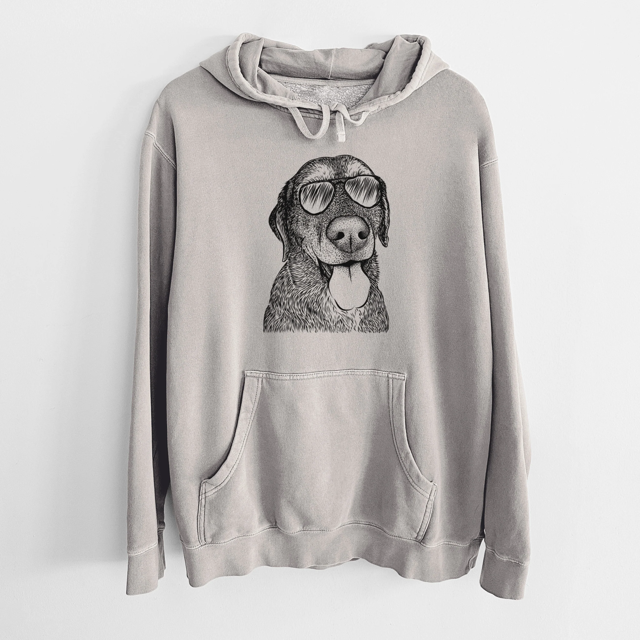 Aviator Max the Labrador Retriever - Unisex Pigment Dyed Hoodie - Image 5