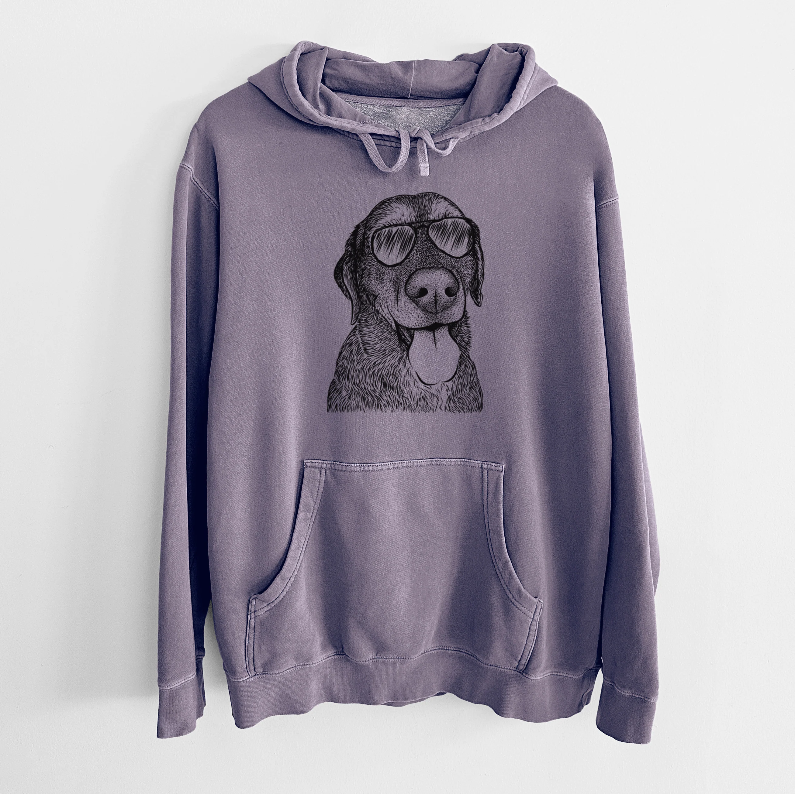Aviator Max the Labrador Retriever - Unisex Pigment Dyed Hoodie - Image 9